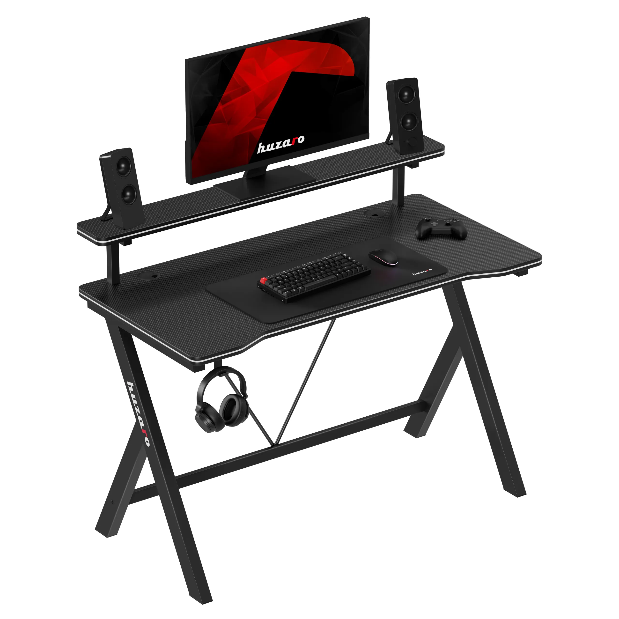 Biurko gamingowe 120 cm Huzaro Hero 1.9 Black OUTLET