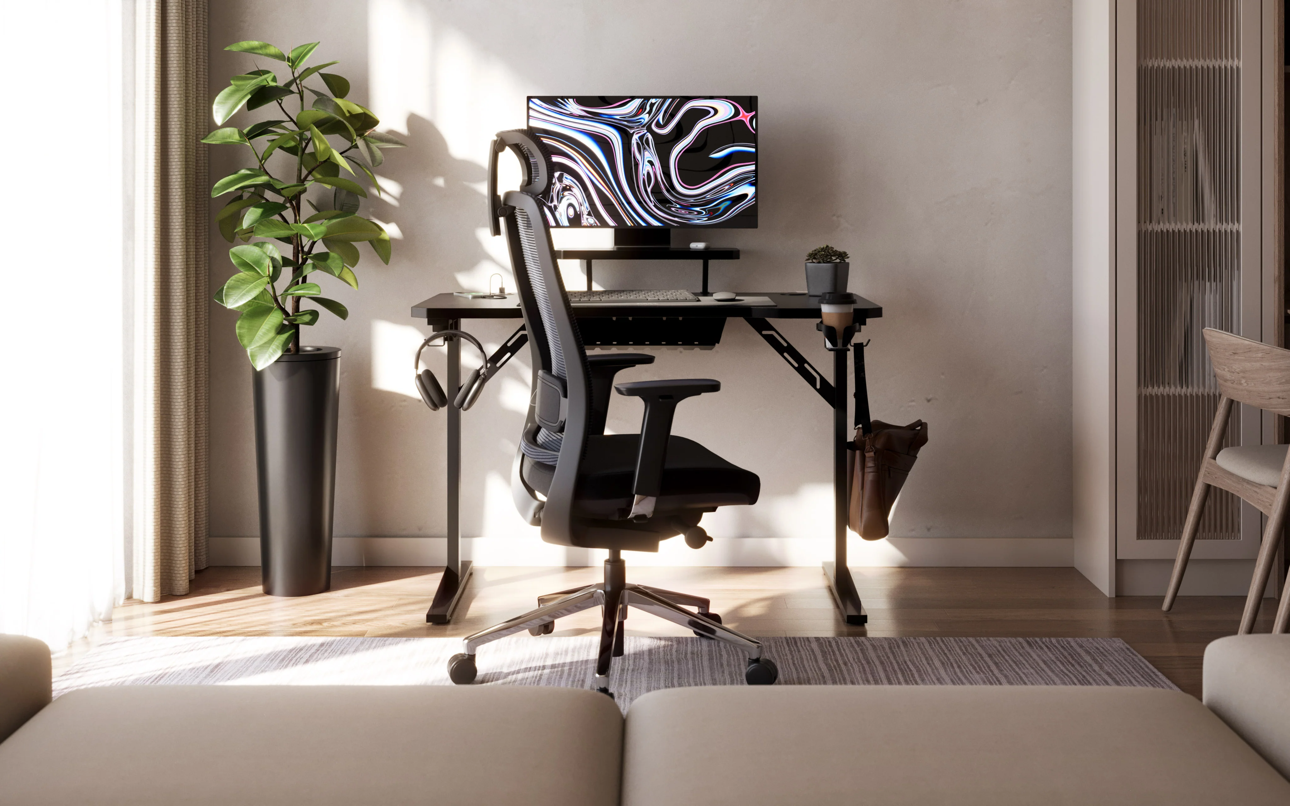 Computerschreibtisch mit Regal Mark Adler Leader 5.1 Black 115 cm - Image 10
