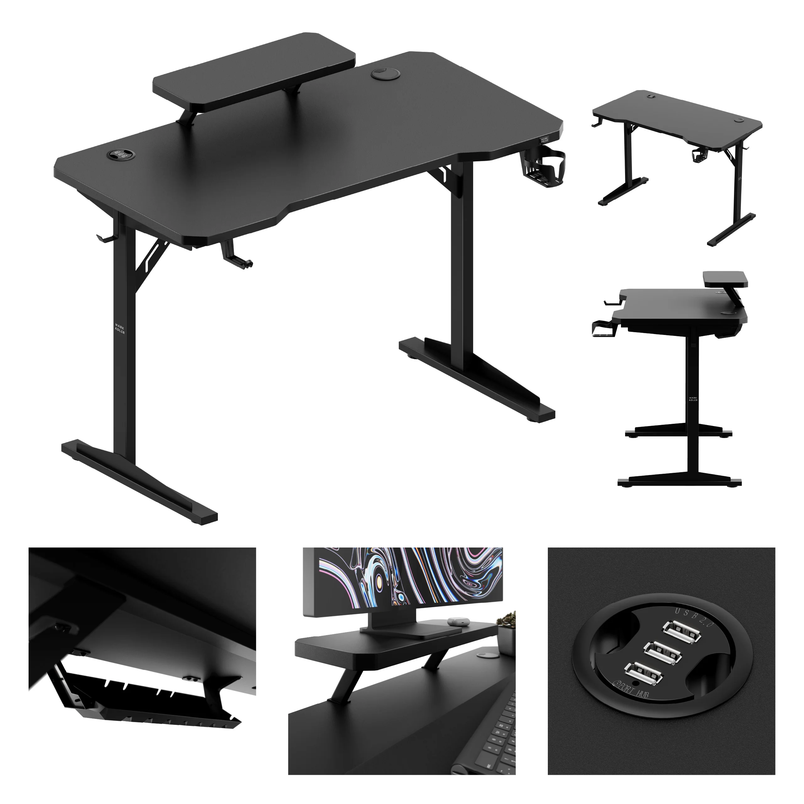 Computerschreibtisch mit Regal Mark Adler Leader 5.1 Black 115 cm - Image 18