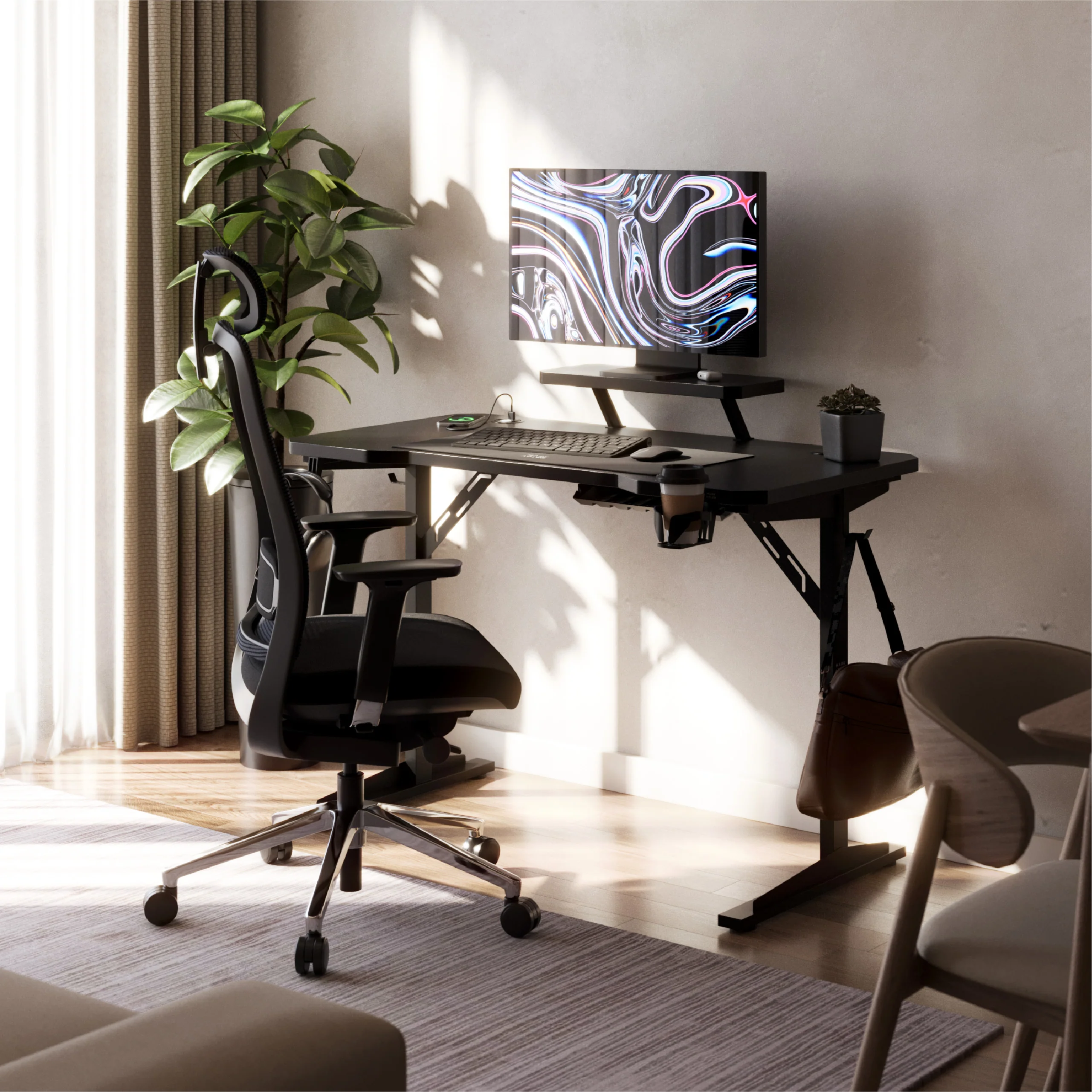 Computerschreibtisch mit Regal Mark Adler Leader 5.1 Black 115 cm - Image 2