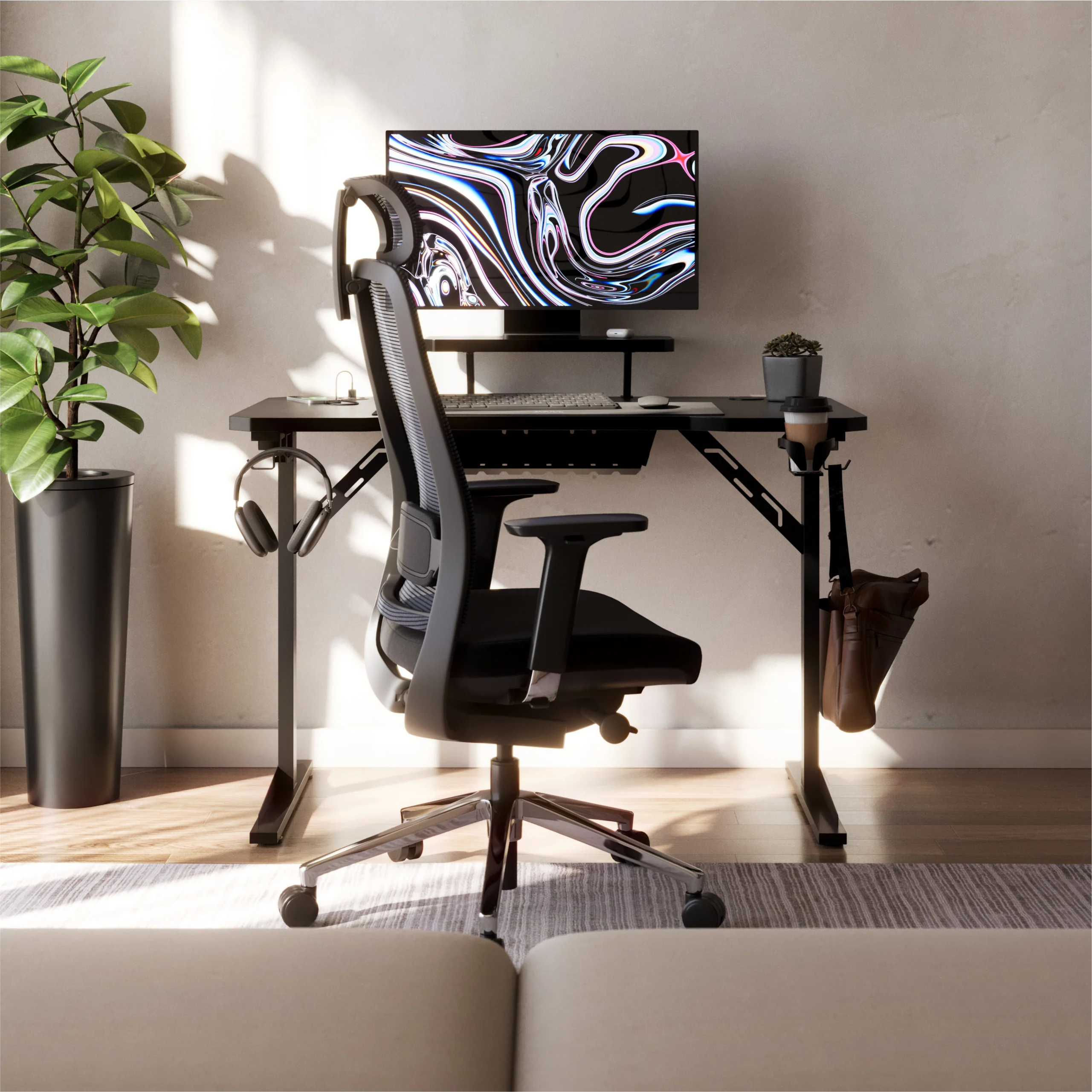 Computerschreibtisch mit Regal Mark Adler Leader 5.1 Black 115 cm - Image 6