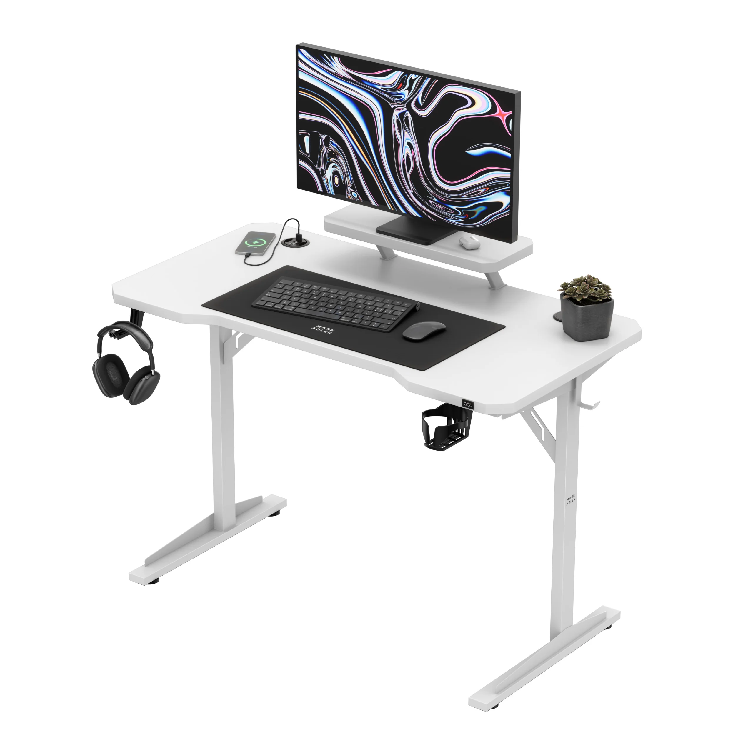 Computerschreibtisch mit Regal Mark Adler Leader 5.1 White 115 cm - Image 11