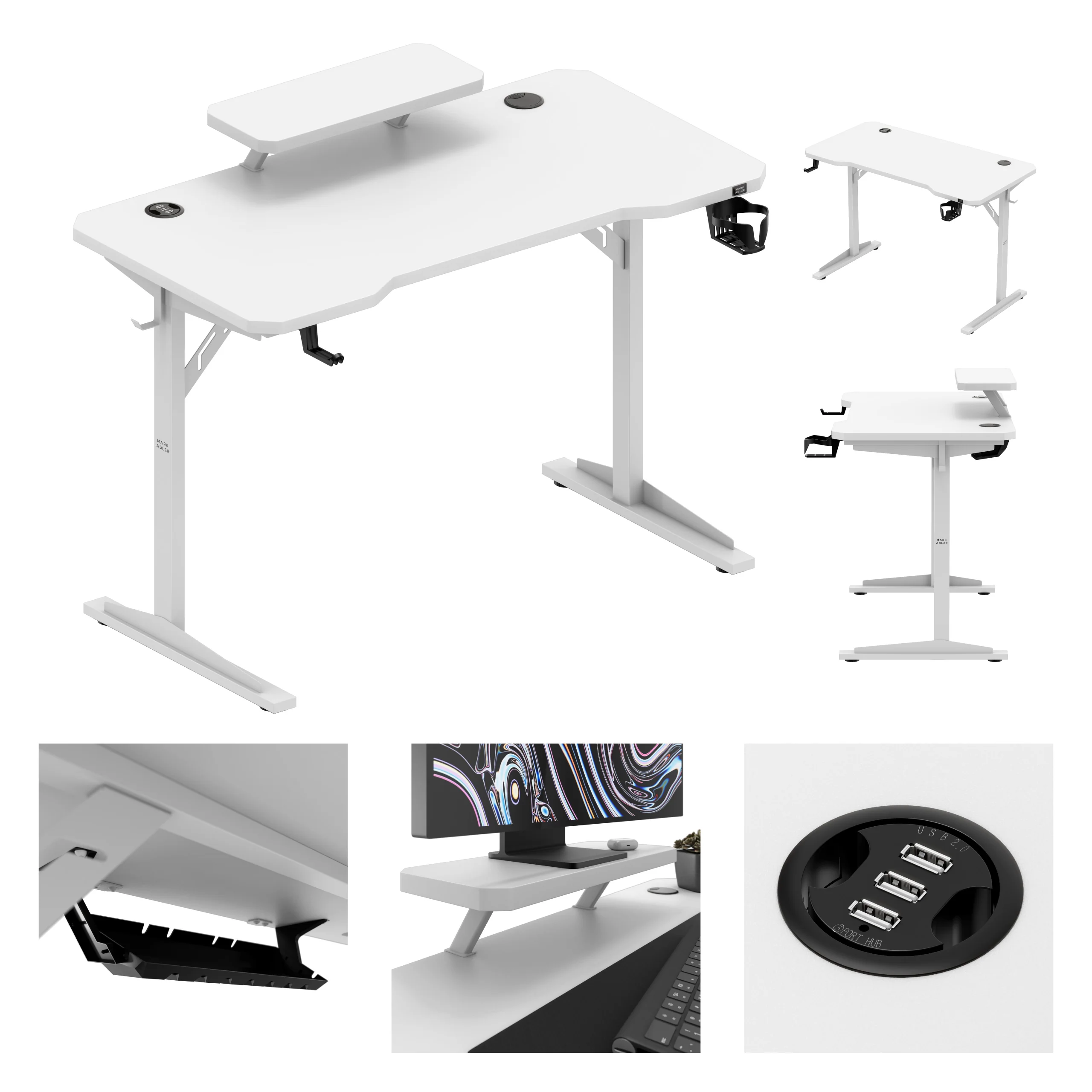 Computerschreibtisch mit Regal Mark Adler Leader 5.1 White 115 cm - Image 12