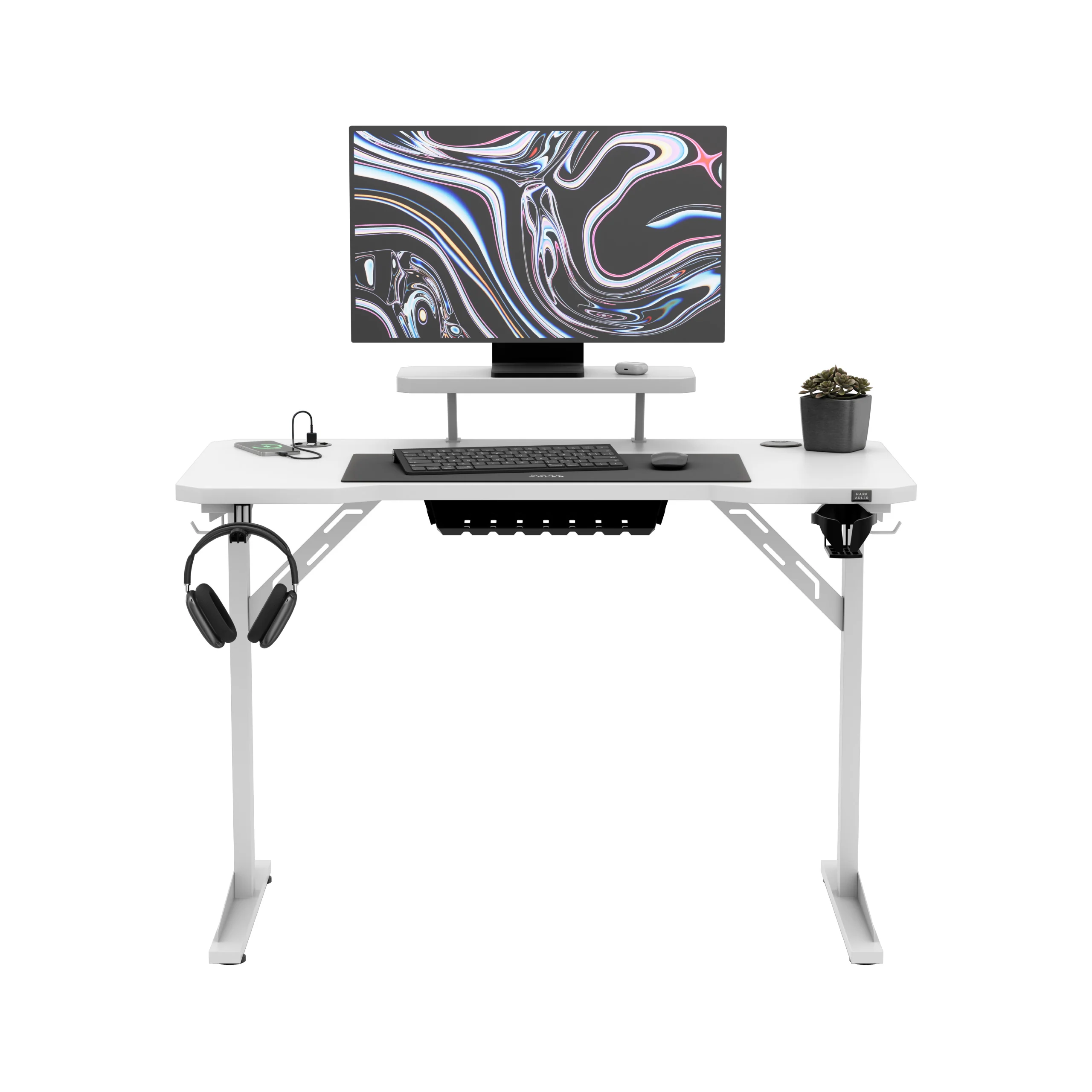 Computerschreibtisch mit Regal Mark Adler Leader 5.1 White 115 cm - Image 20