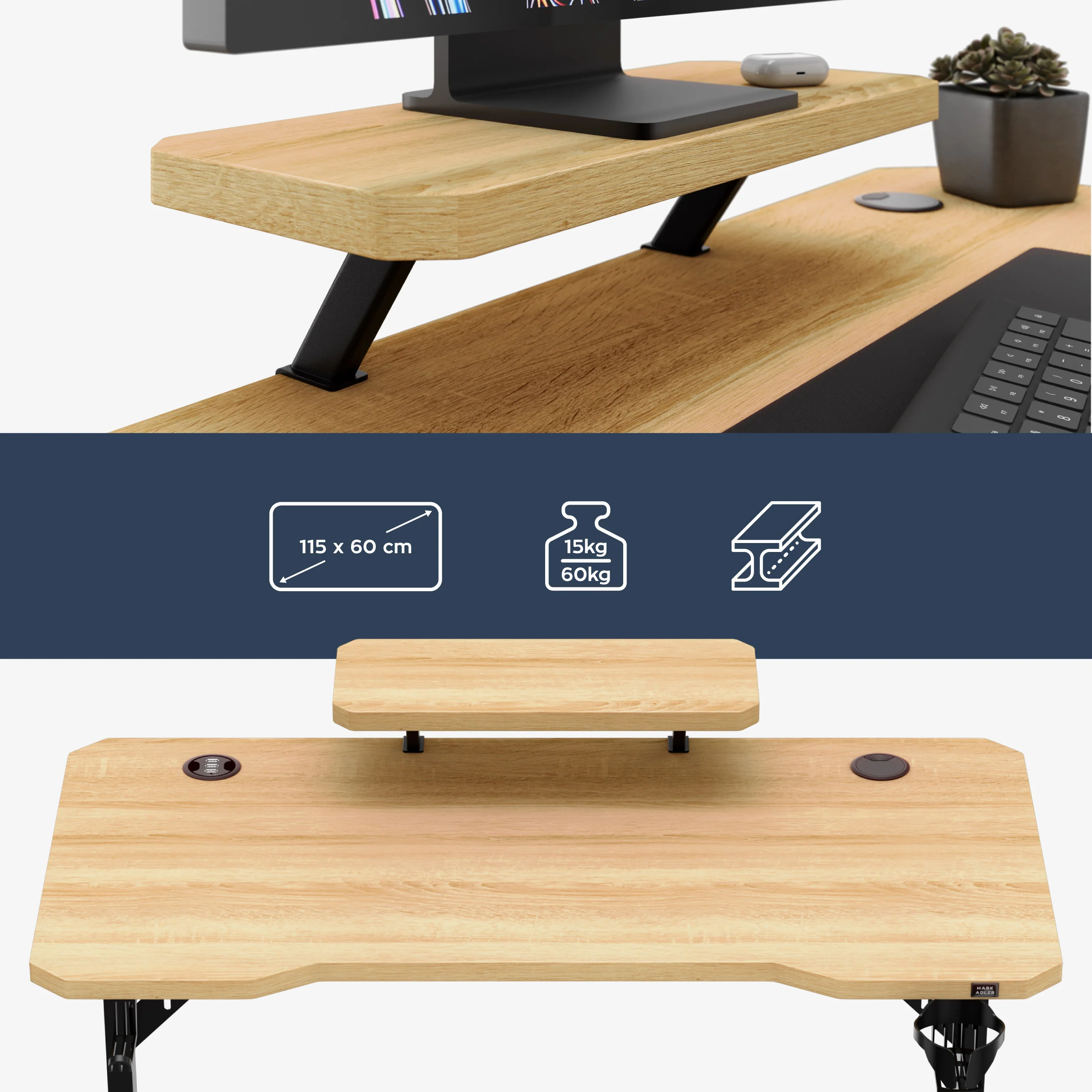 Computertisch mit Regal Mark Adler Leader 5.1 Oak 115 cm - Image 4