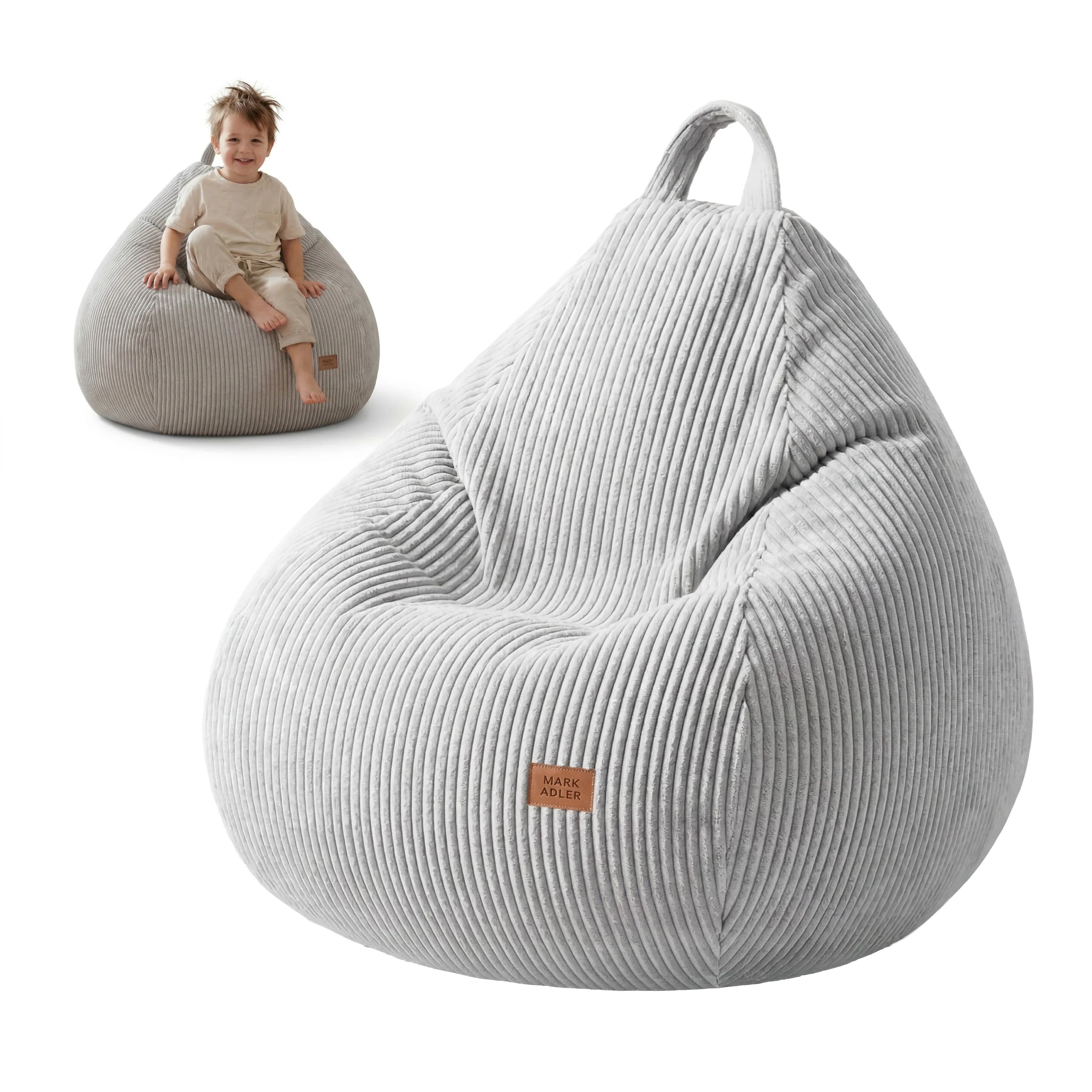 Cord-Sitzsack Grau Mark Adler Comfy 1.0 Grey - Image 6
