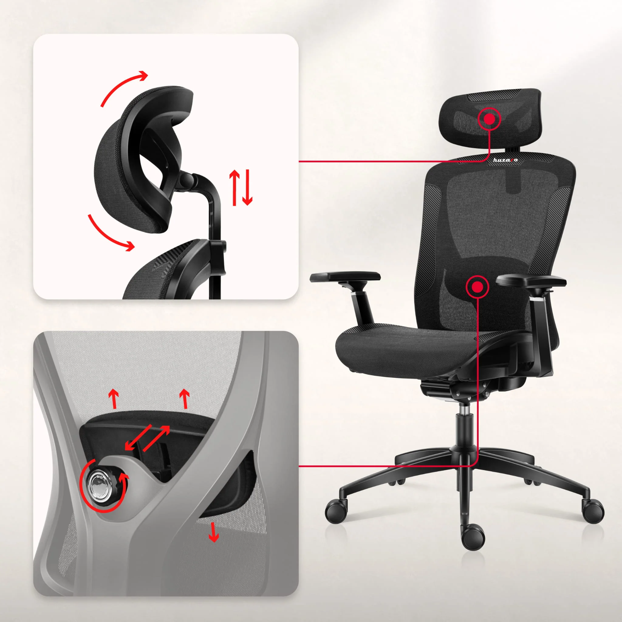 Bürostuhl Combat 7.3 Black Mesh - Image 5