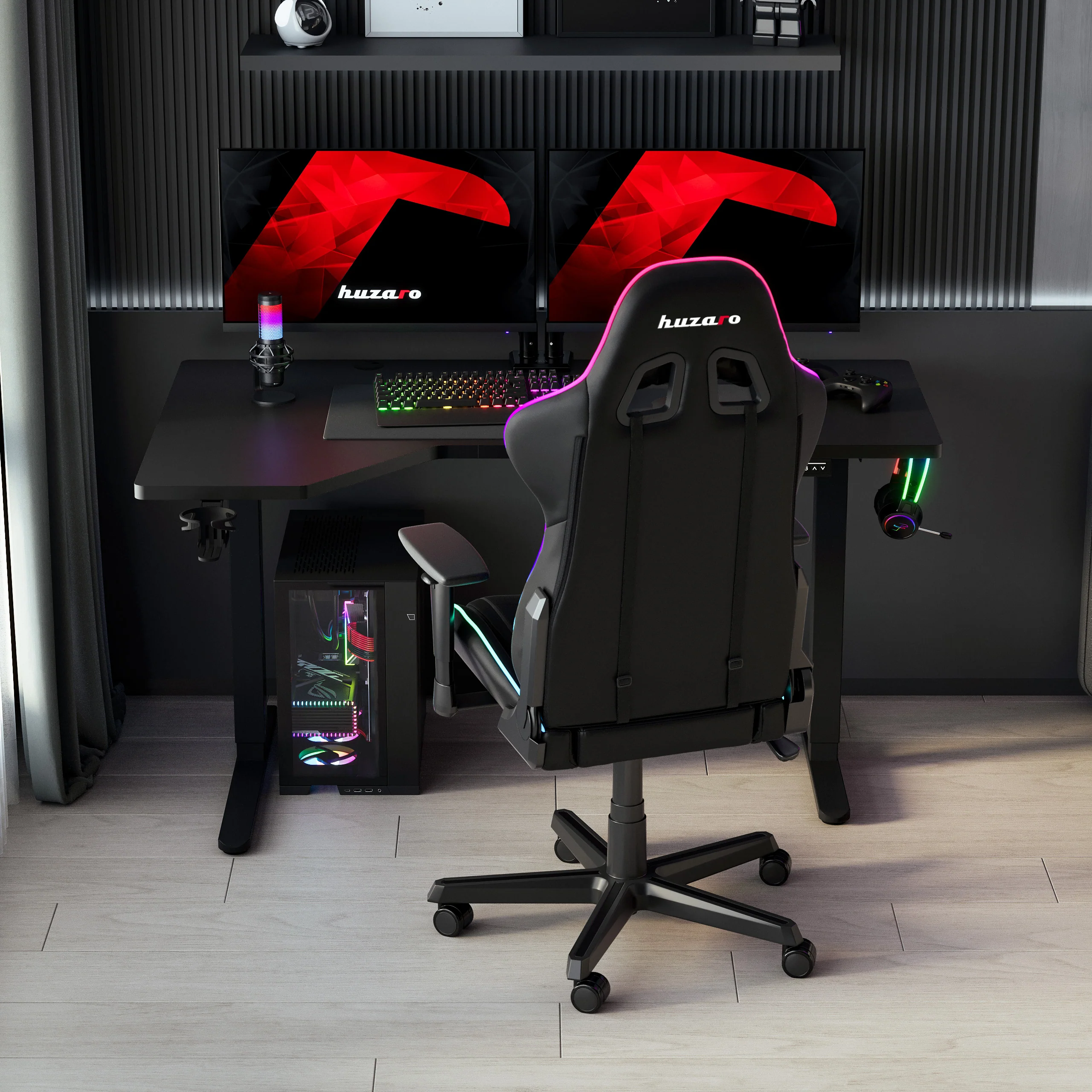 Huzaro Hero 9.1 elektrischer Eckschreibtisch schwarz - Image 19