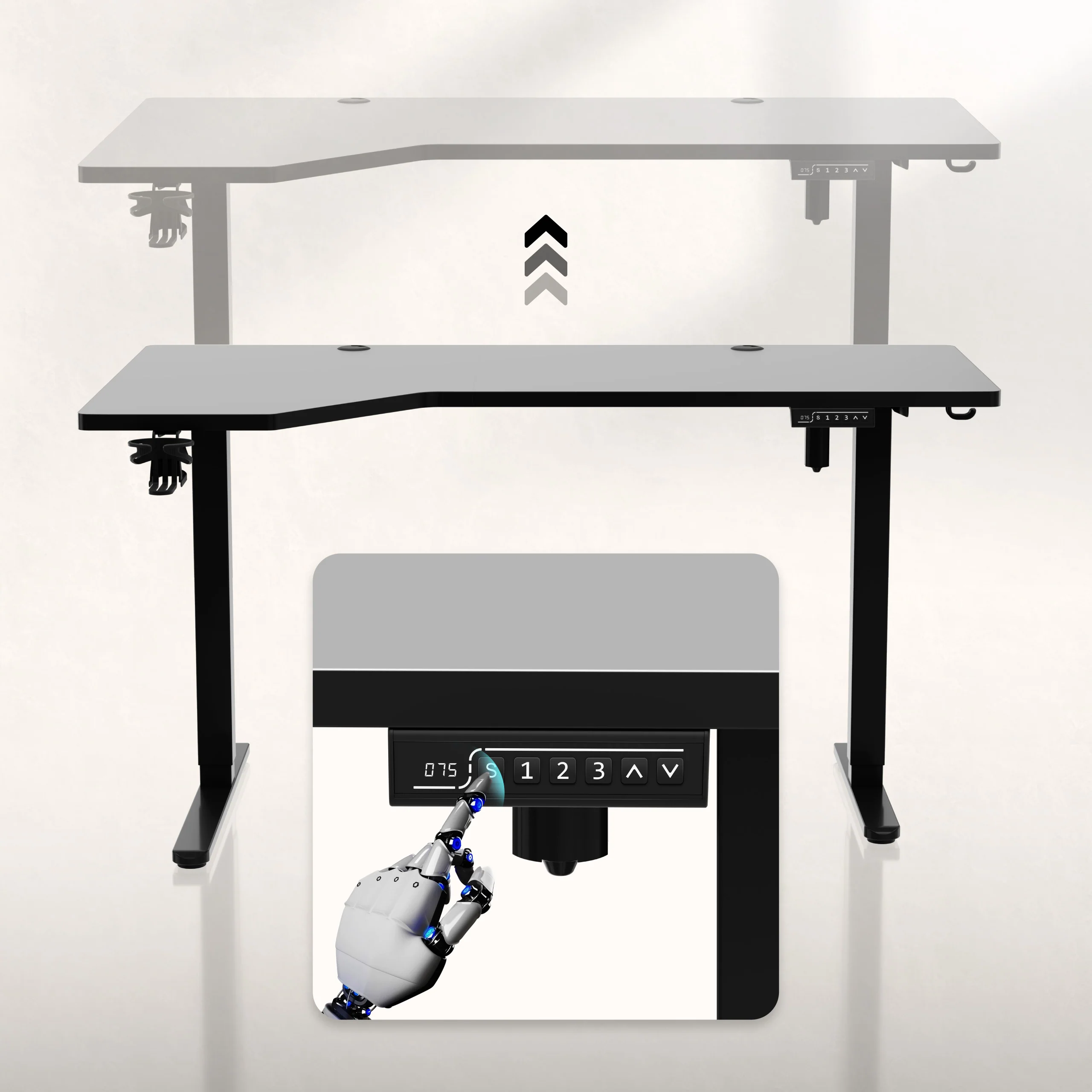 Huzaro Hero 9.1 elektrischer Eckschreibtisch schwarz - Image 6