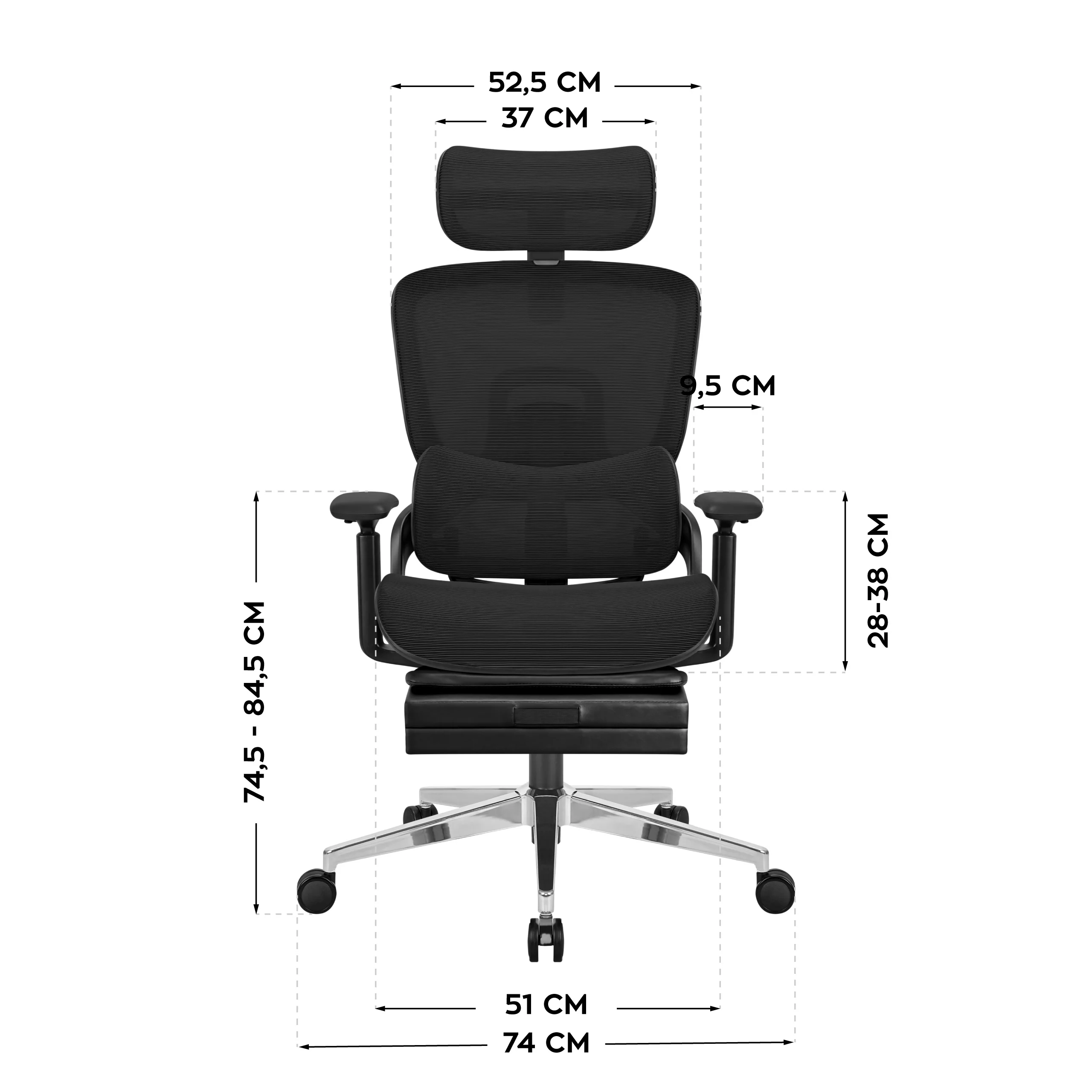 Ergonomischer Bürostuhl mit Fußstütze Mark Adler Expert 9.3 Schwarz - Image 15
