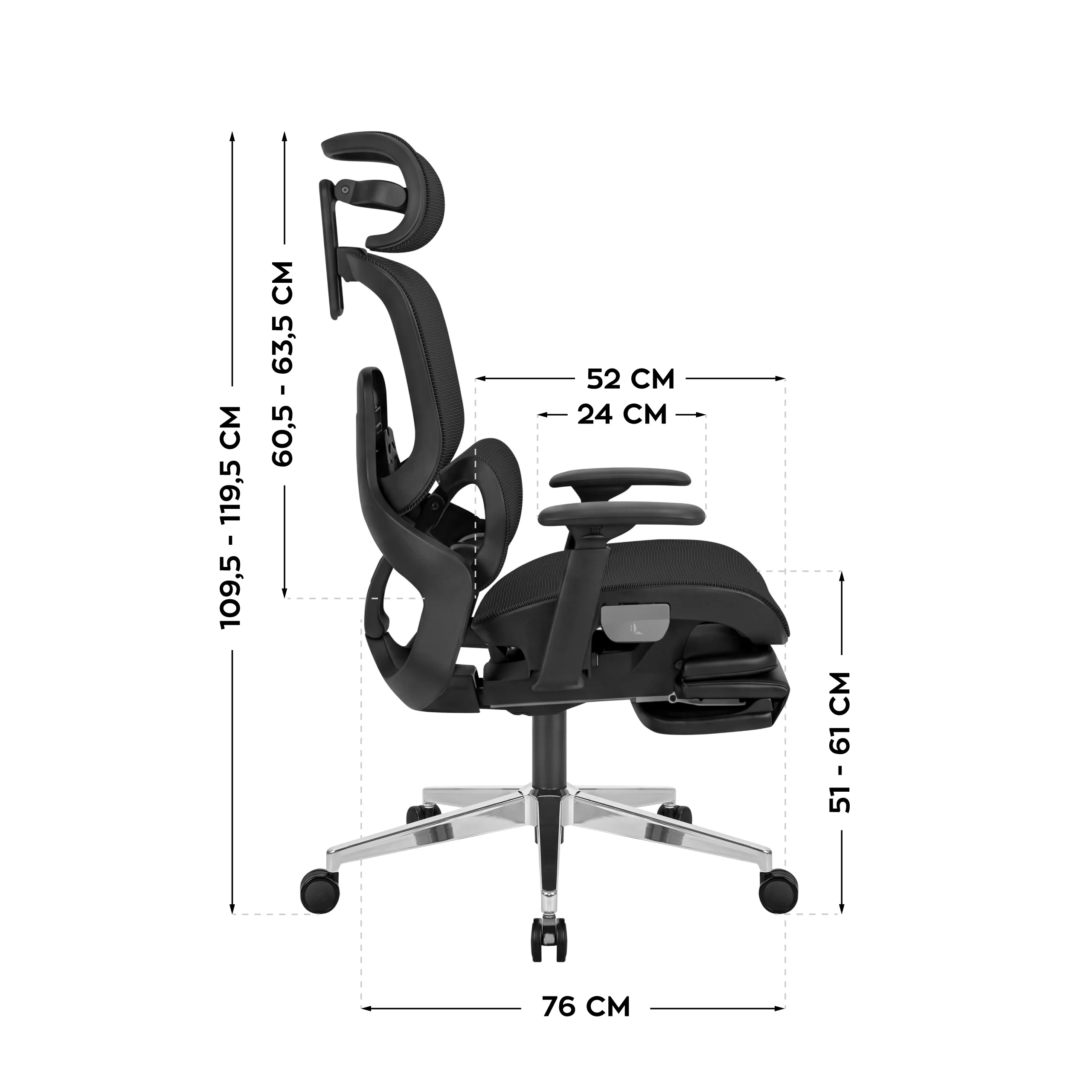 Ergonomischer Bürostuhl mit Fußstütze Mark Adler Expert 9.3 Schwarz - Image 16