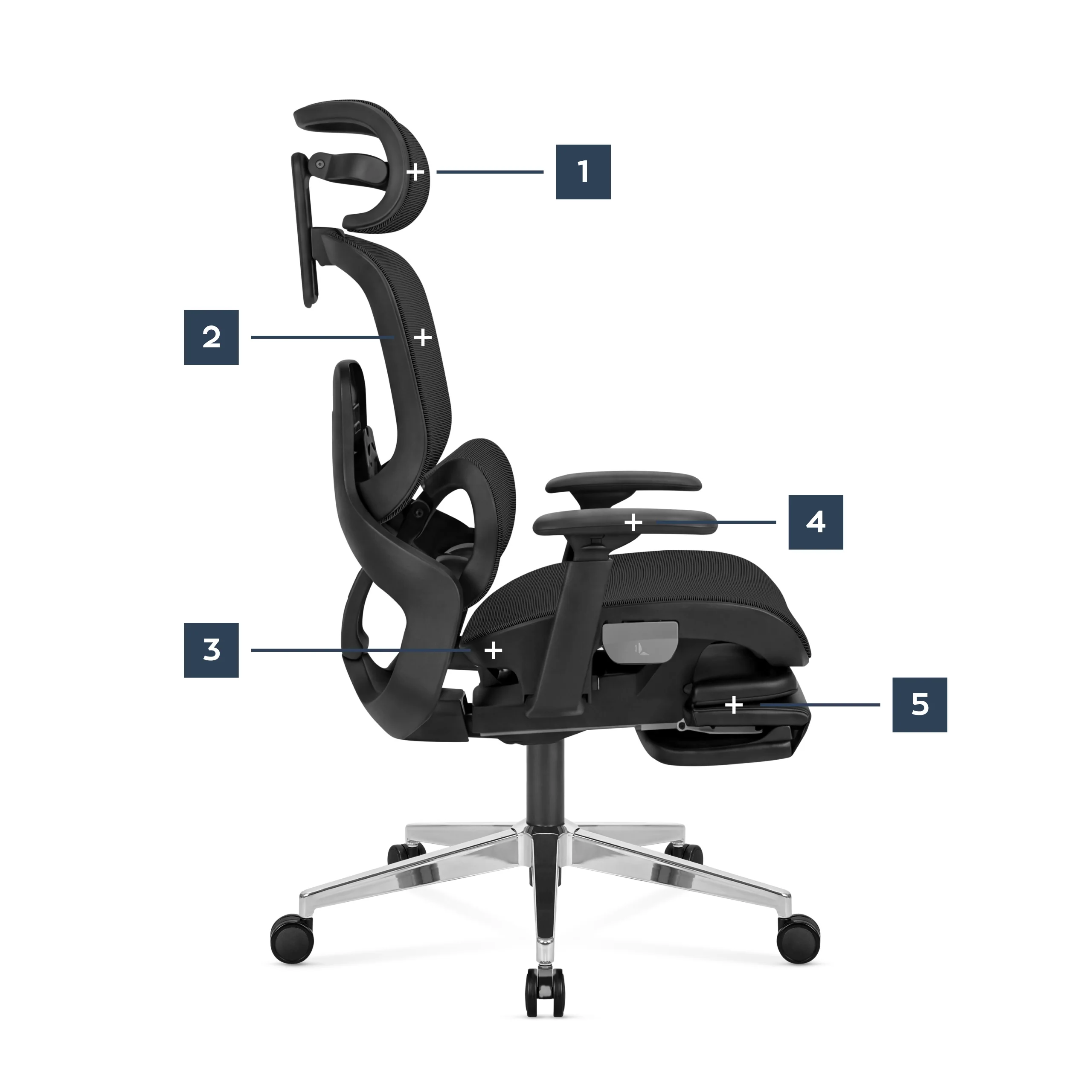 Ergonomischer Bürostuhl mit Fußstütze Mark Adler Expert 9.3 Schwarz - Image 21