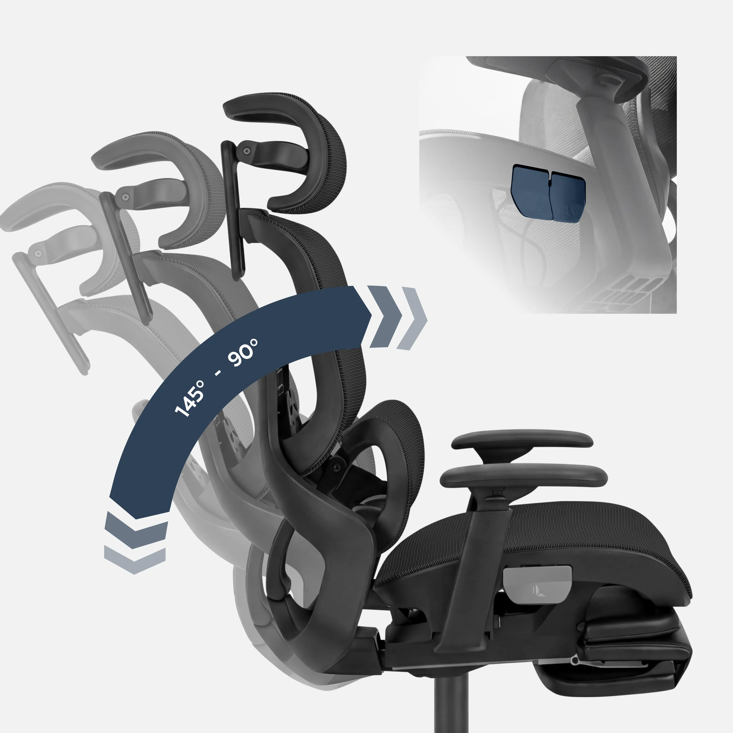 Ergonomischer Bürostuhl mit Fußstütze Mark Adler Expert 9.3 Schwarz - Image 24