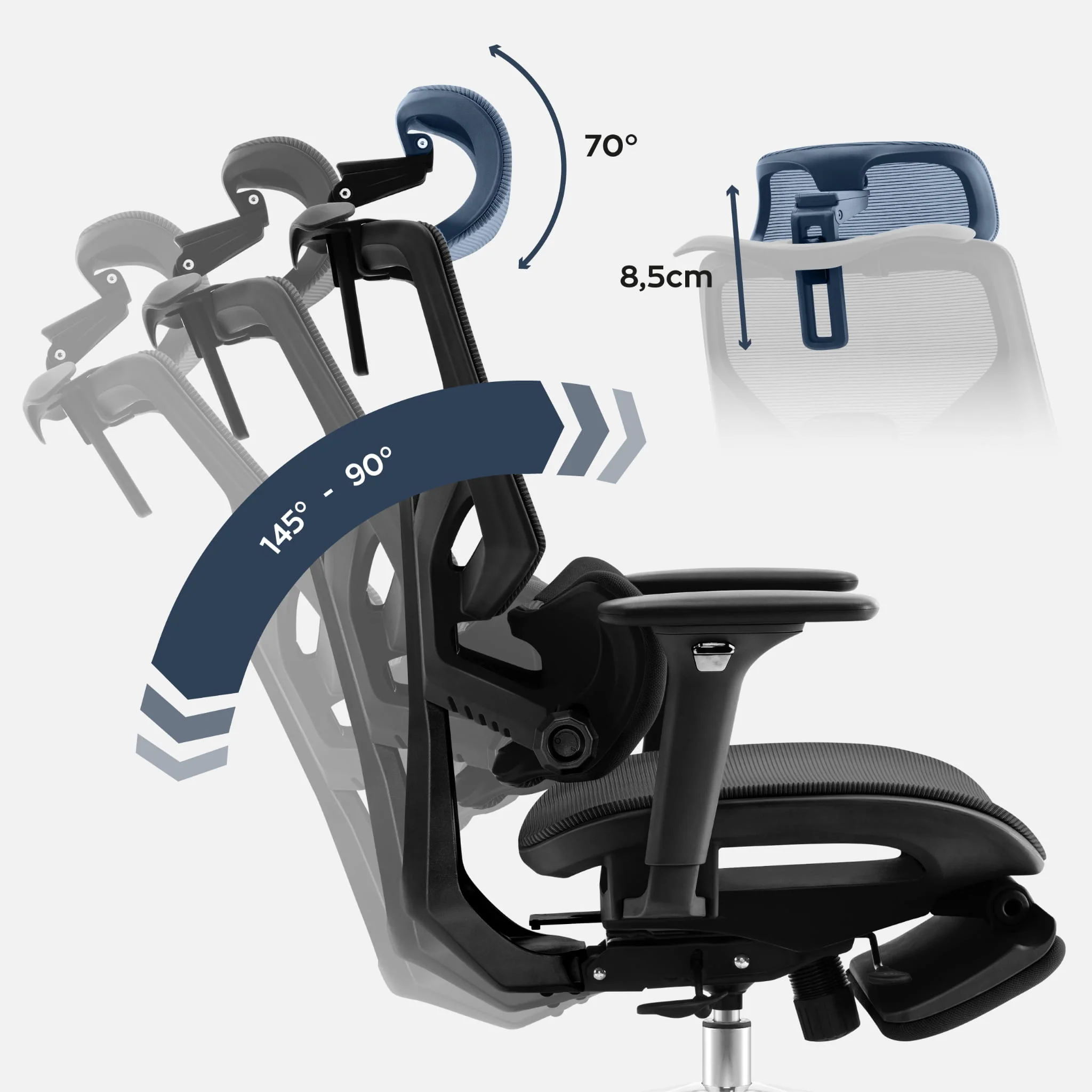 Ergonomischer Stuhl Mark Adler Expert 8.7 Schwarz Mesh - Image 3