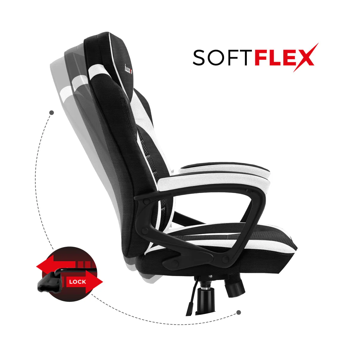 Fotel Gamingowy Huzaro Force 2.5 White Mesh OUTLET - Image 12