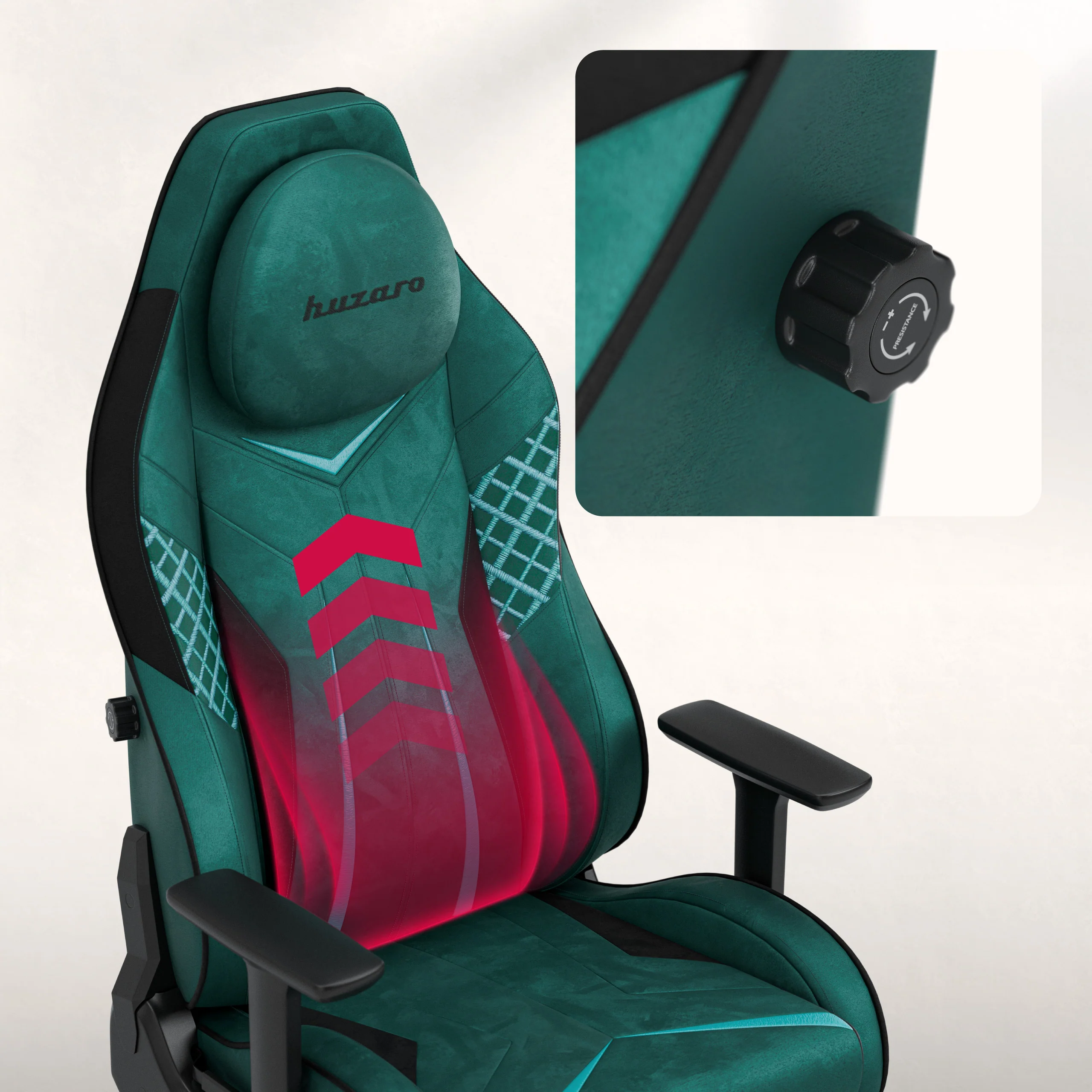 Fotel gamingowy zamszowy Huzaro Force 8.3 Green - Image 3