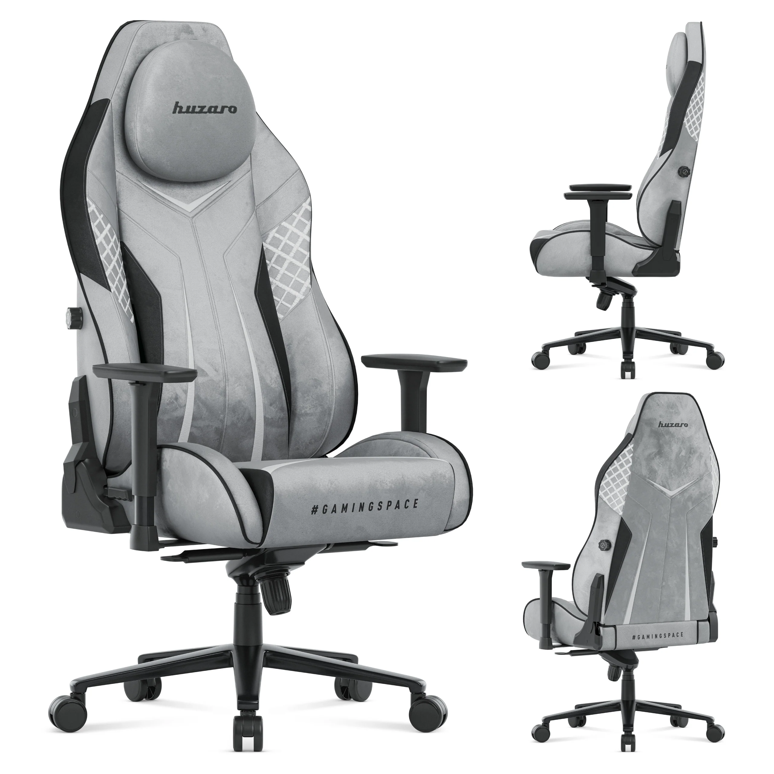 Fotel gamingowy zamszowy Huzaro Force 8.3 Grey - Image 11