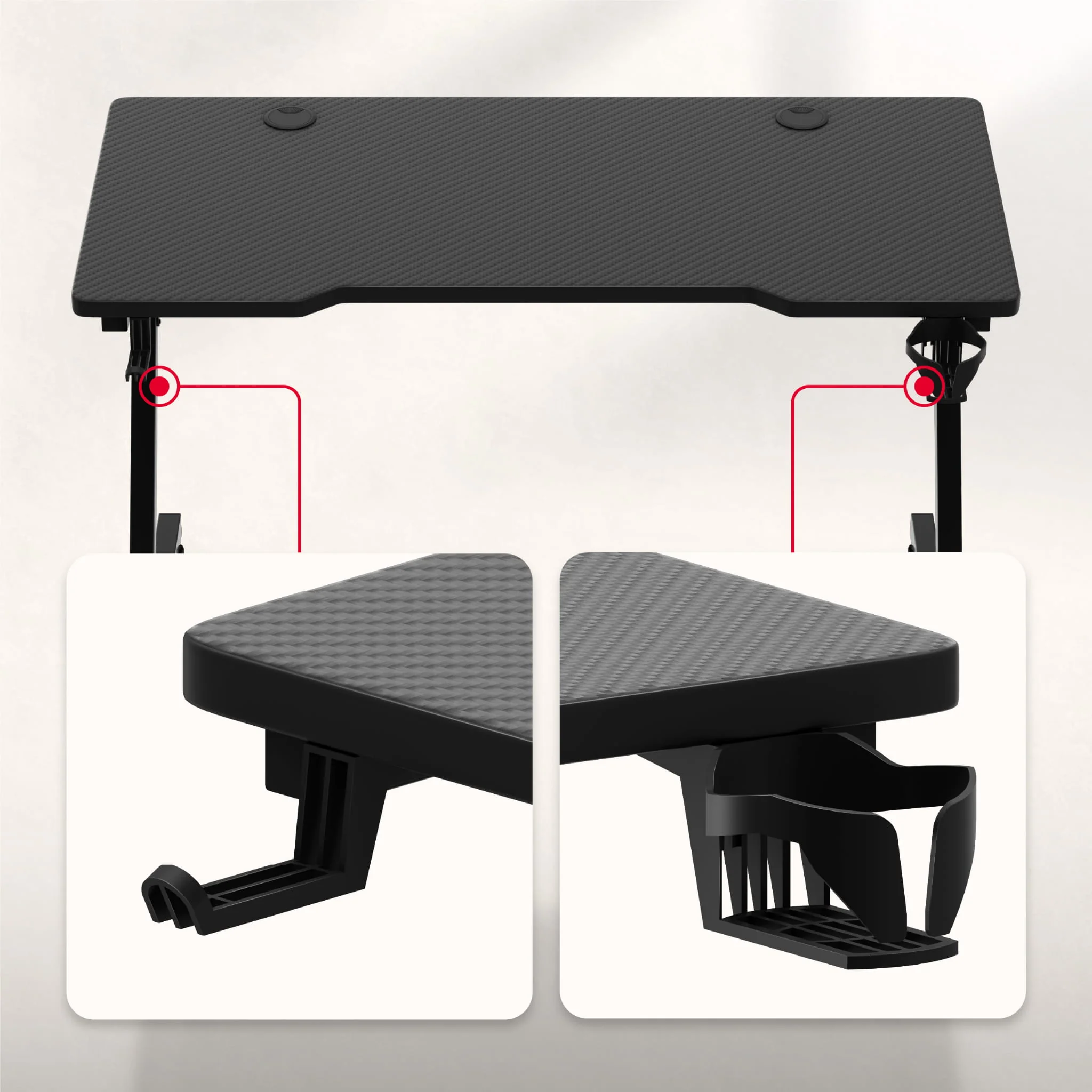 Huzaro Hero 2.5 Schwarzer Gaming-Schreibtisch 120 cm - Image 3