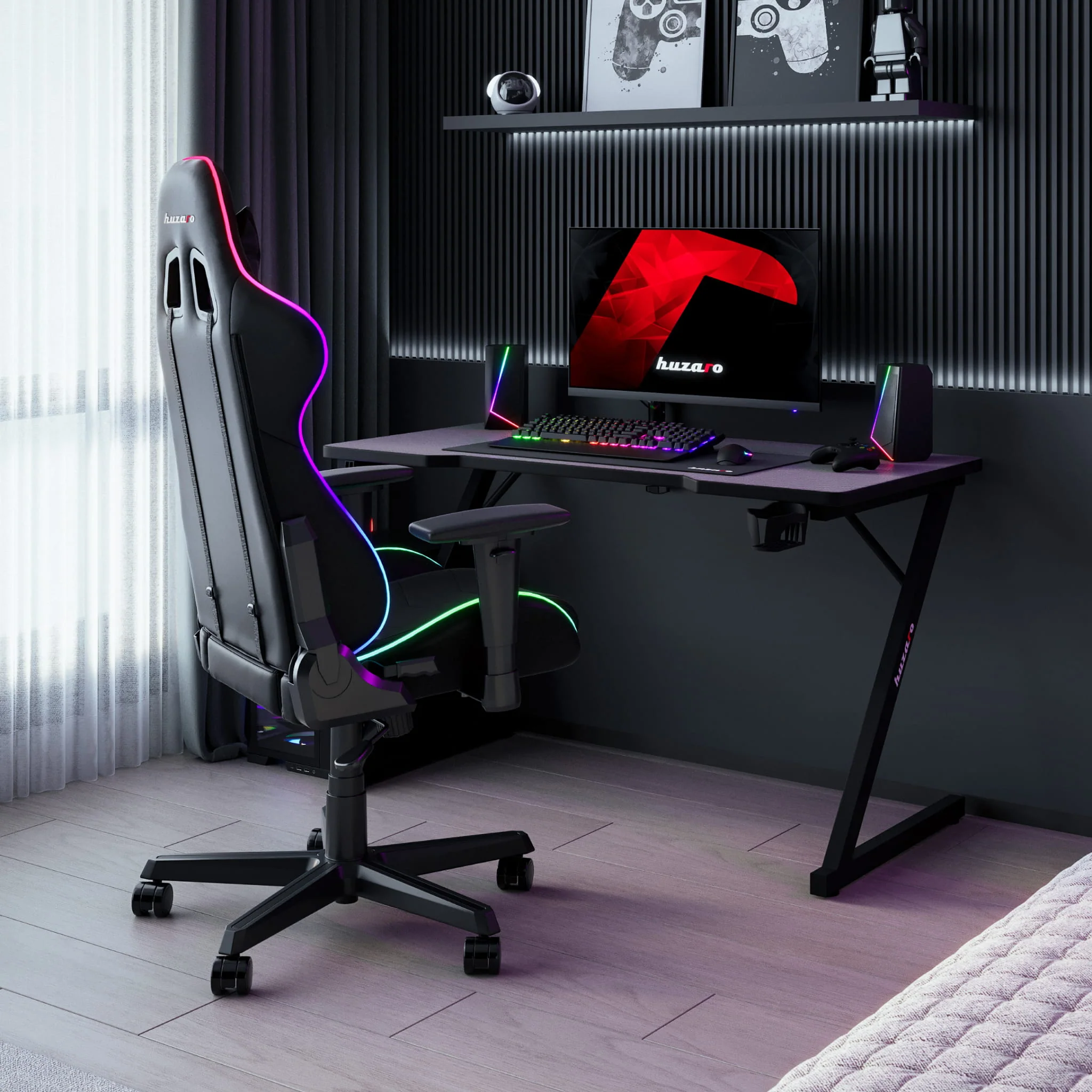 Huzaro Hero 2.5 Schwarzer Gaming-Schreibtisch 120 cm - Image 4