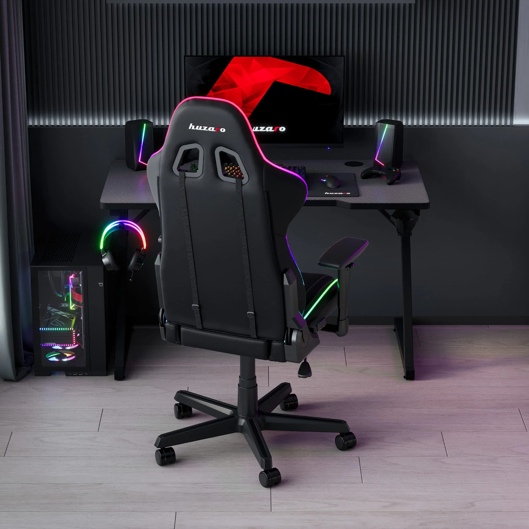 Huzaro Hero 2.5 Schwarzer Gaming-Schreibtisch 120 cm - Image 5