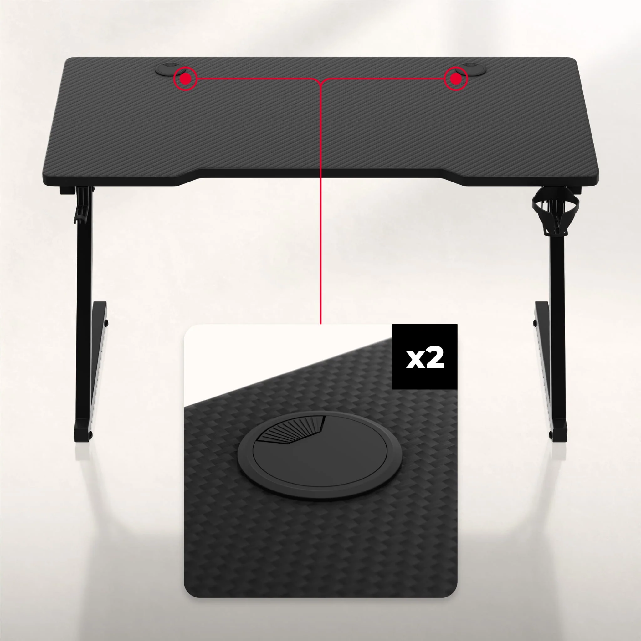 Huzaro Hero 2.5 Schwarzer Gaming-Schreibtisch 120 cm - Image 6