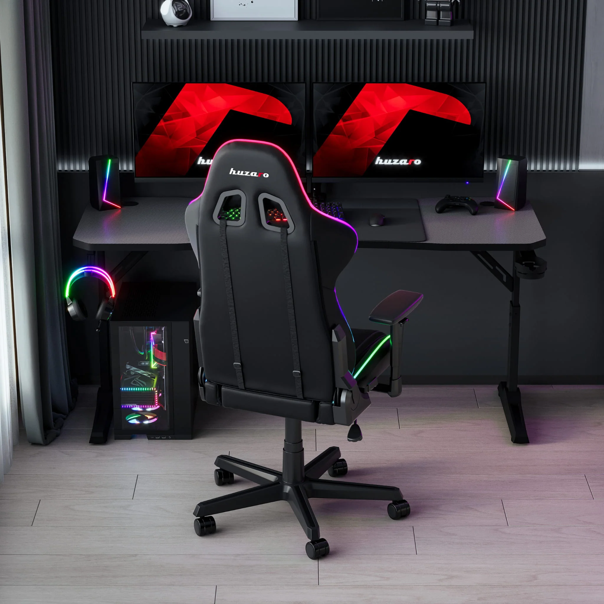 Gaming-Schreibtisch Huzaro Hero 4.6 Schwarz 160 cm - Image 7