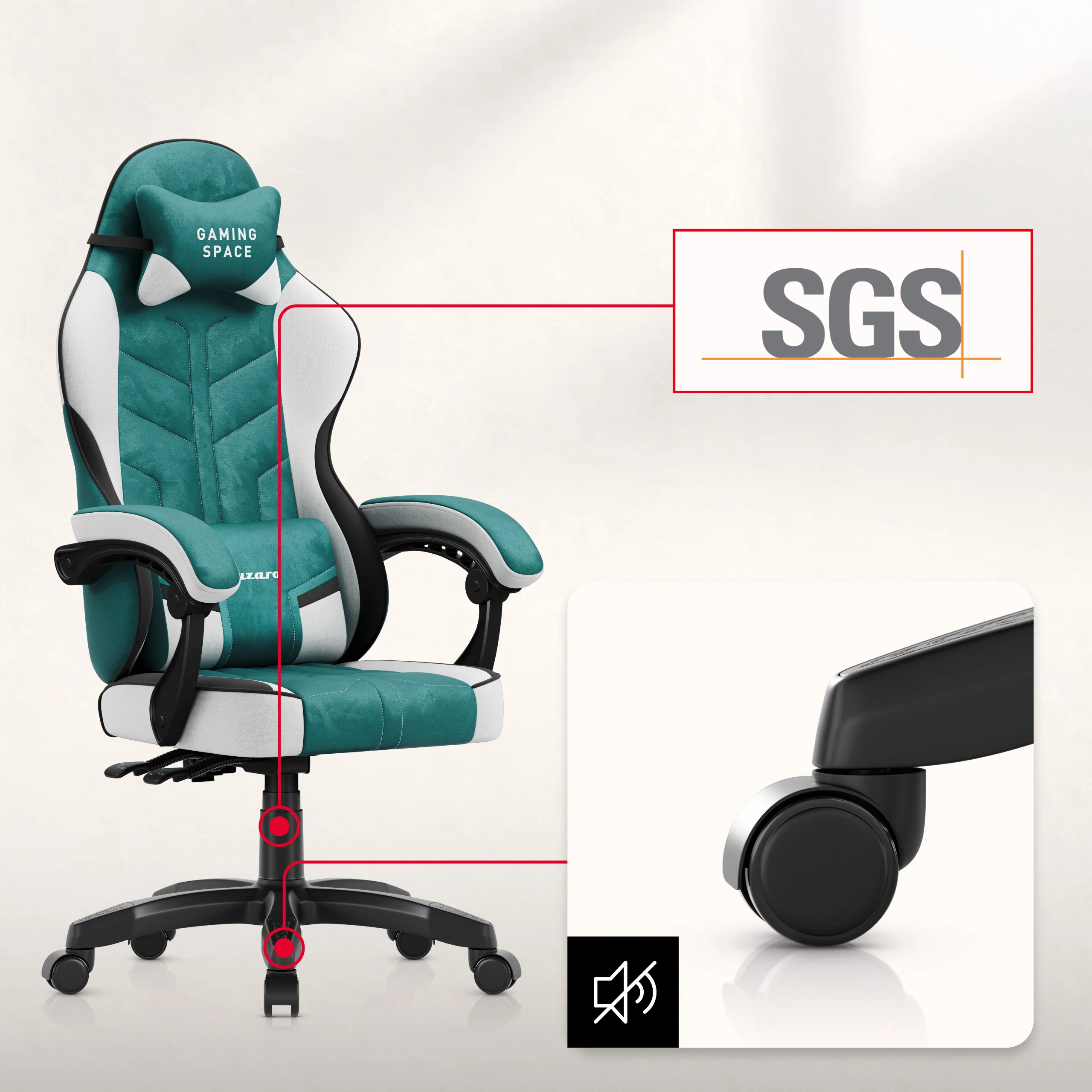 Gaming-Sessel aus Velours Huzaro Force 2.7 Green - Image 5