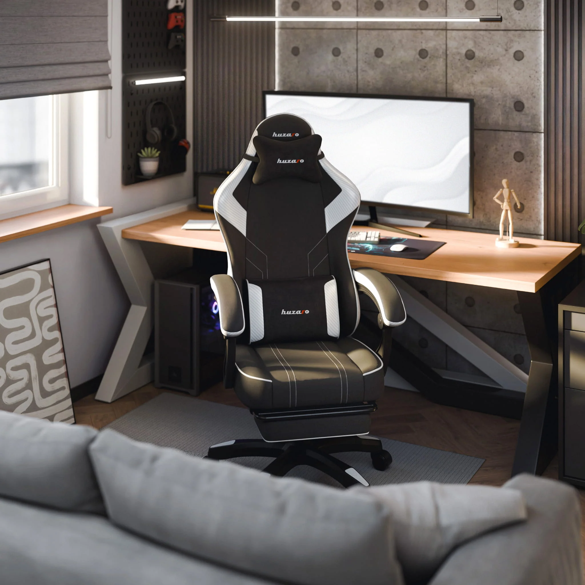 Huzaro Force 3.7 Weißer Carbon-Gaming-Stuhl - Image 3