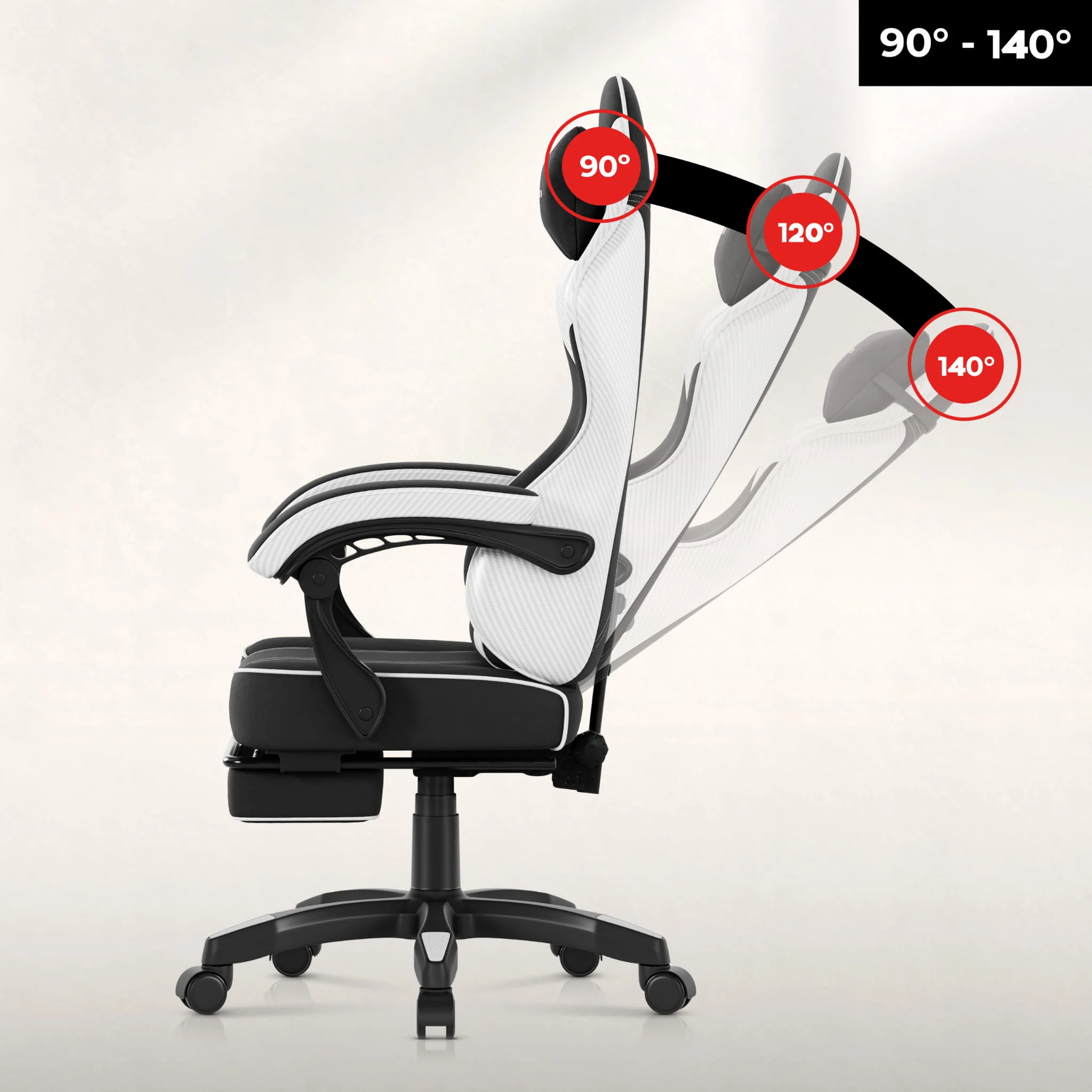 Huzaro Force 3.7 Weißer Carbon-Gaming-Stuhl - Image 4
