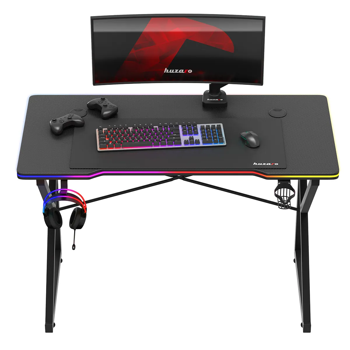 Huzaro Hero 1.7 RGB LED Gaming-Tisch Schwarz - Image 11