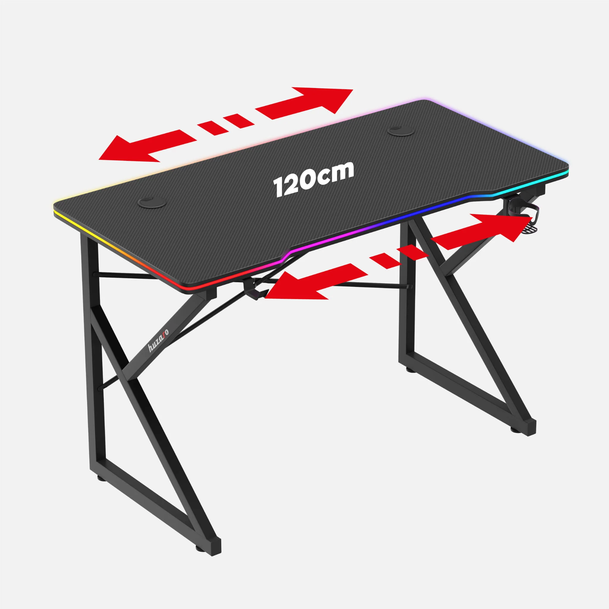 Huzaro Hero 1.7 RGB LED Gaming-Tisch Schwarz - Image 13