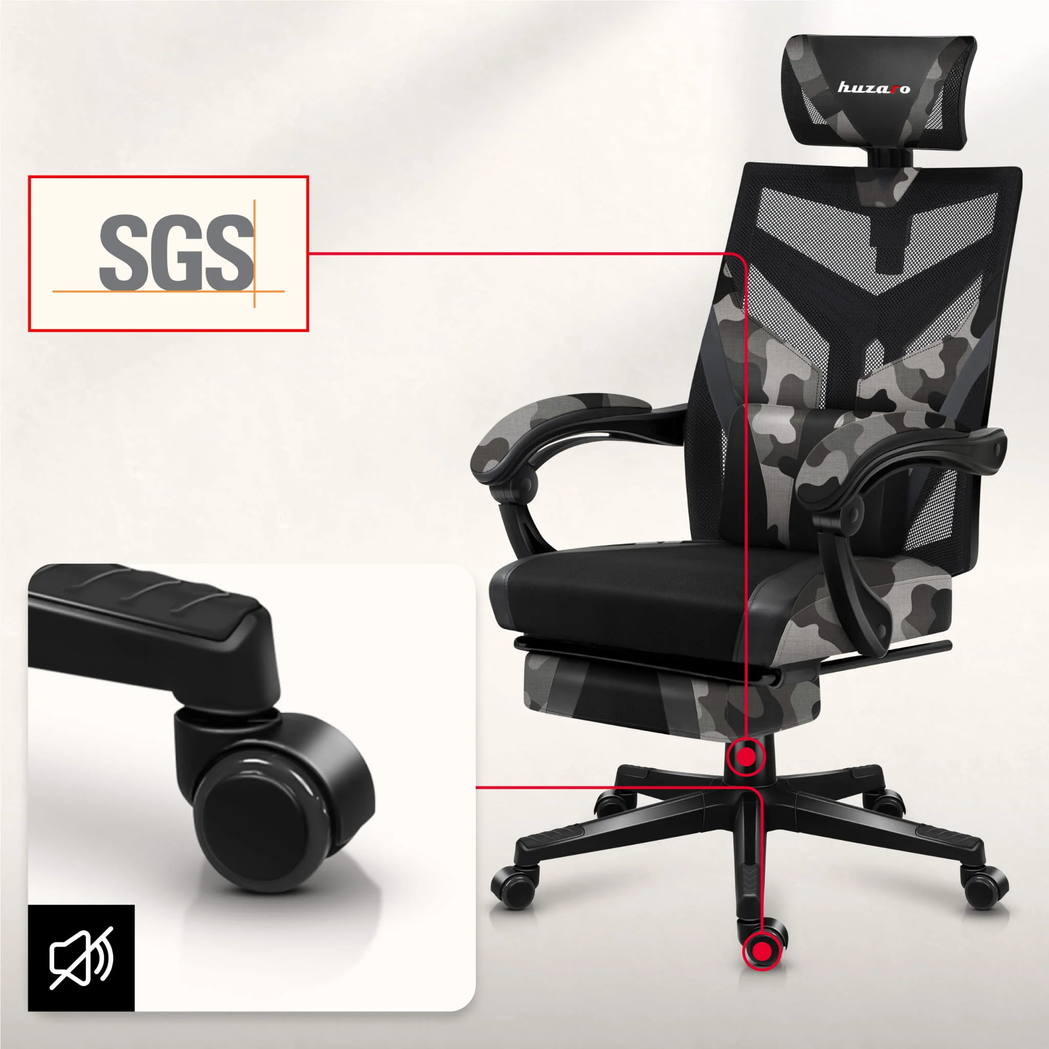Huzaro Combat 5.0 Camo Gaming-Stuhl - Image 13