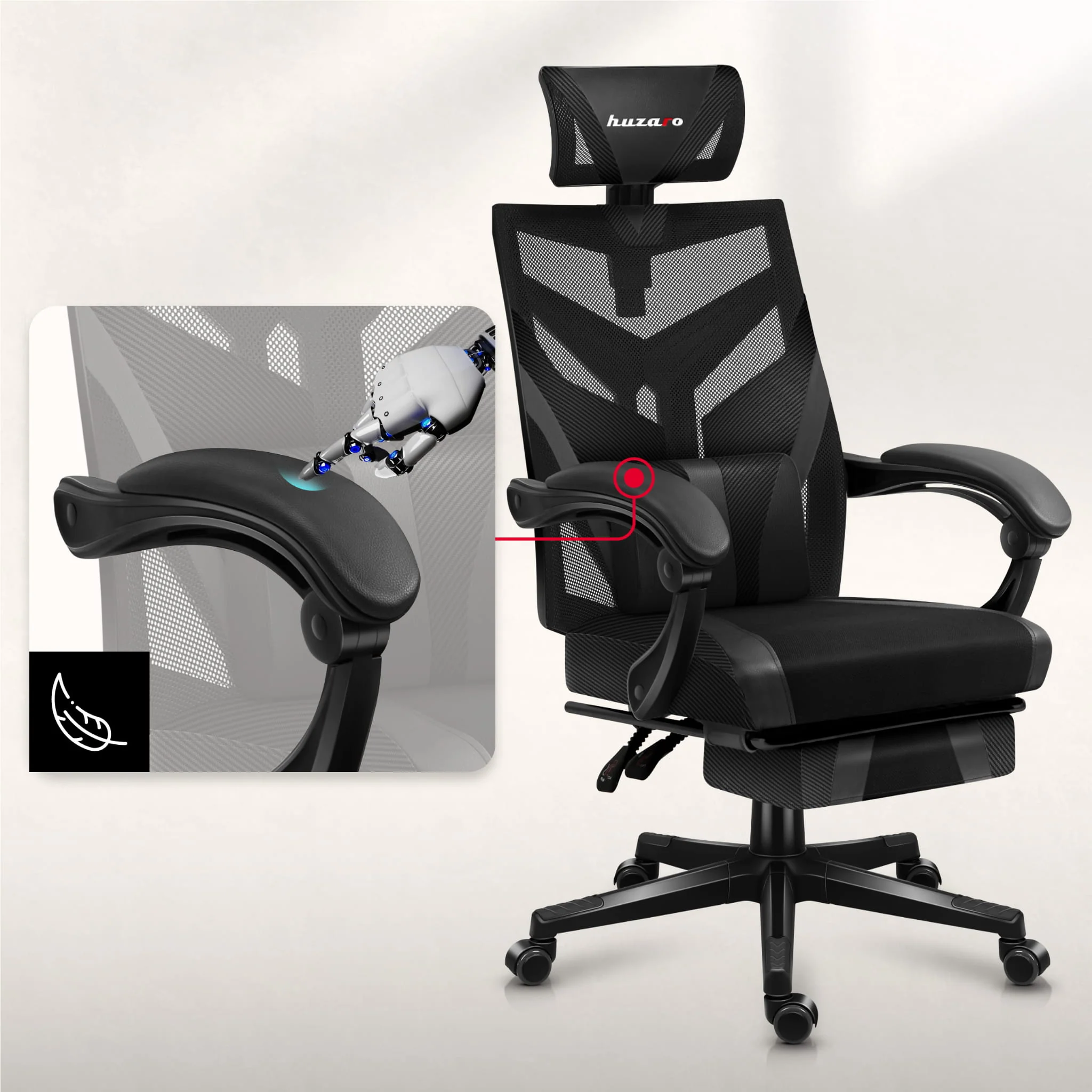 HUZARO COMBAT 5.0 Gaming-Stuhl Schwarz - Image 6