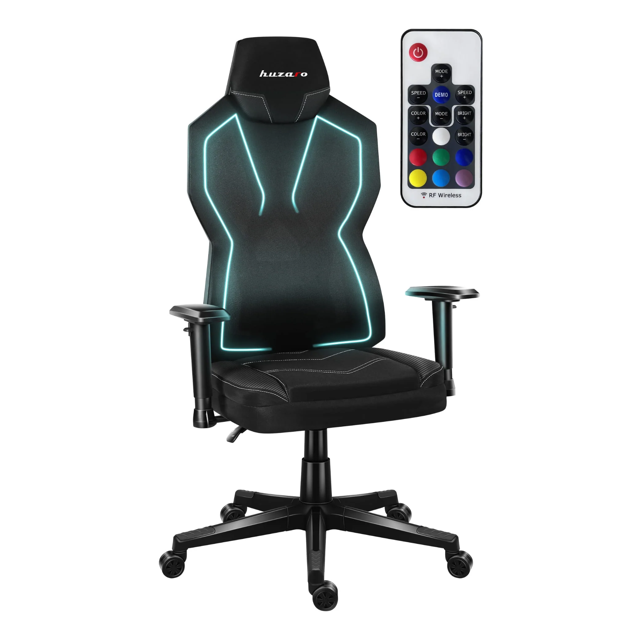HUZARO Combat 6.2 Schwarzer RGB LED Gaming-Stuhl