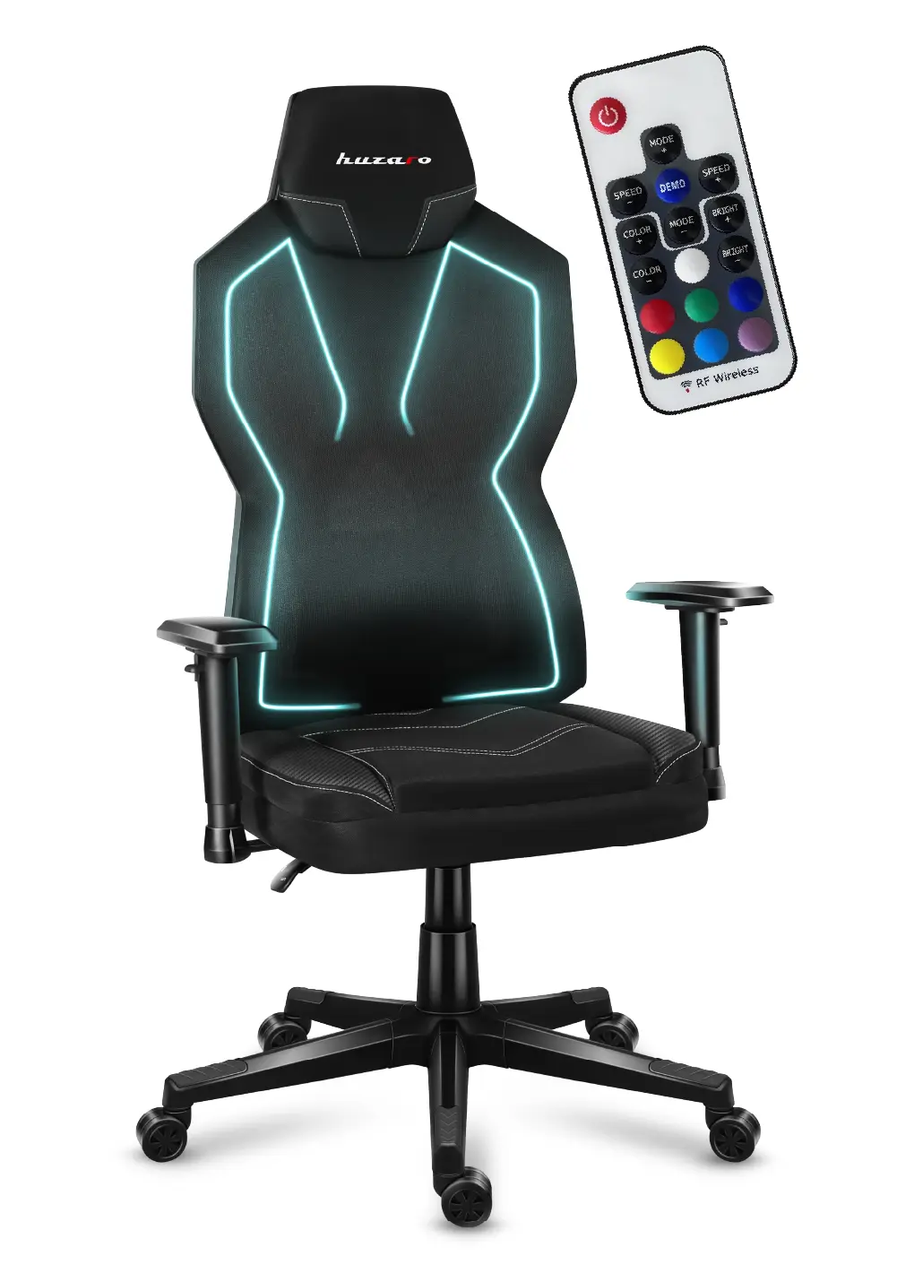 HUZARO Combat 6.2 Schwarzer RGB LED Gaming-Stuhl - Image 10