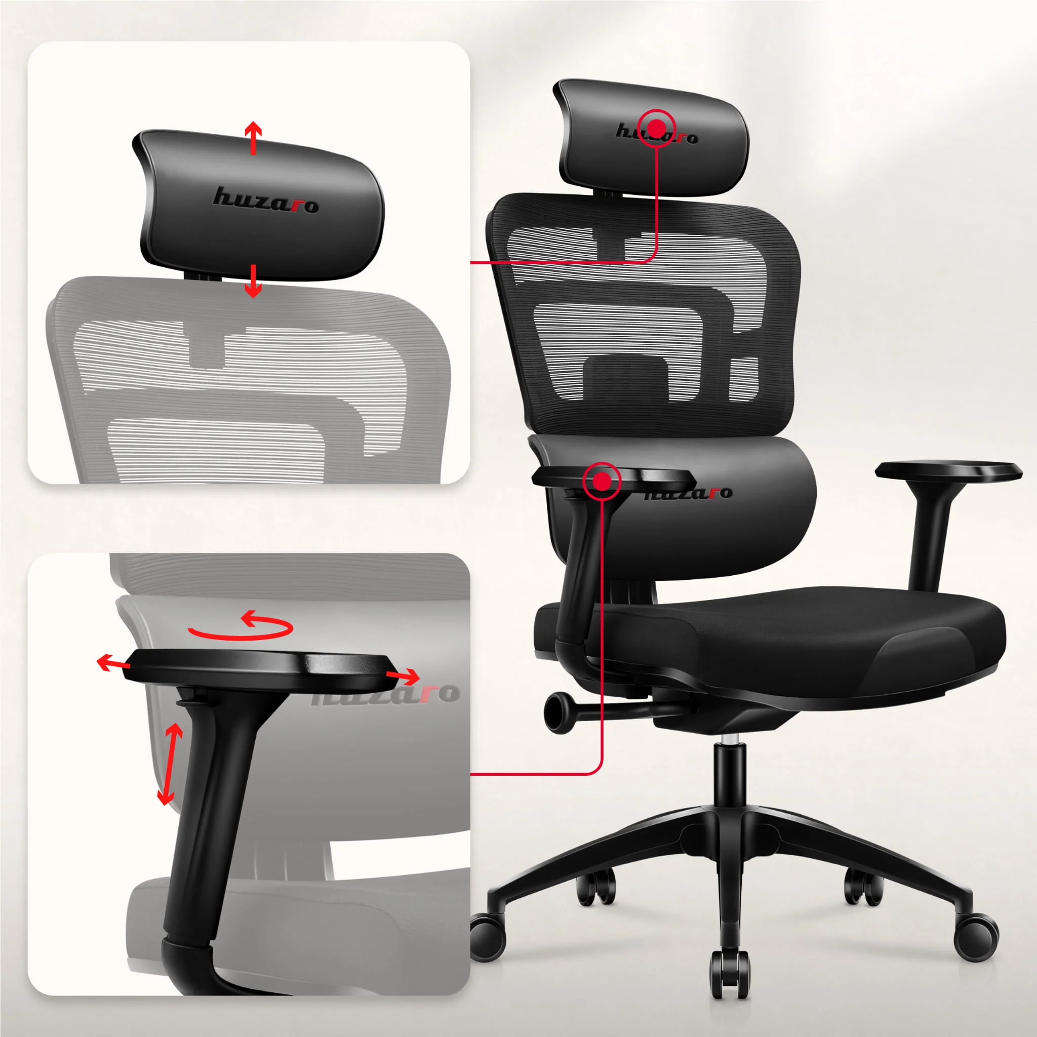 Huzaro Combat 7.0 Gaming-Stuhl Schwarz - Image 16