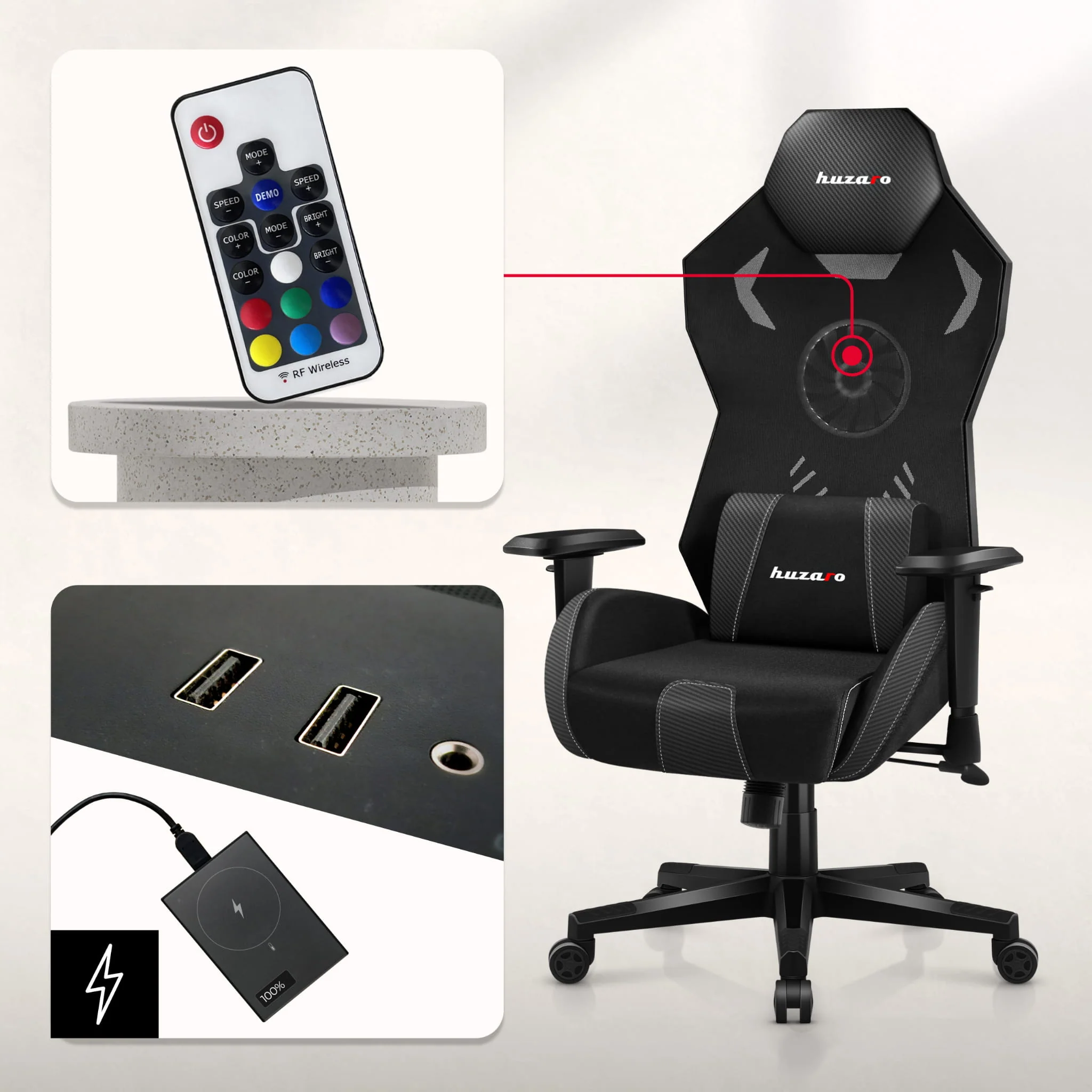 Huzaro Combat 7.6 RGB-Gaming-Stuhl - Image 2
