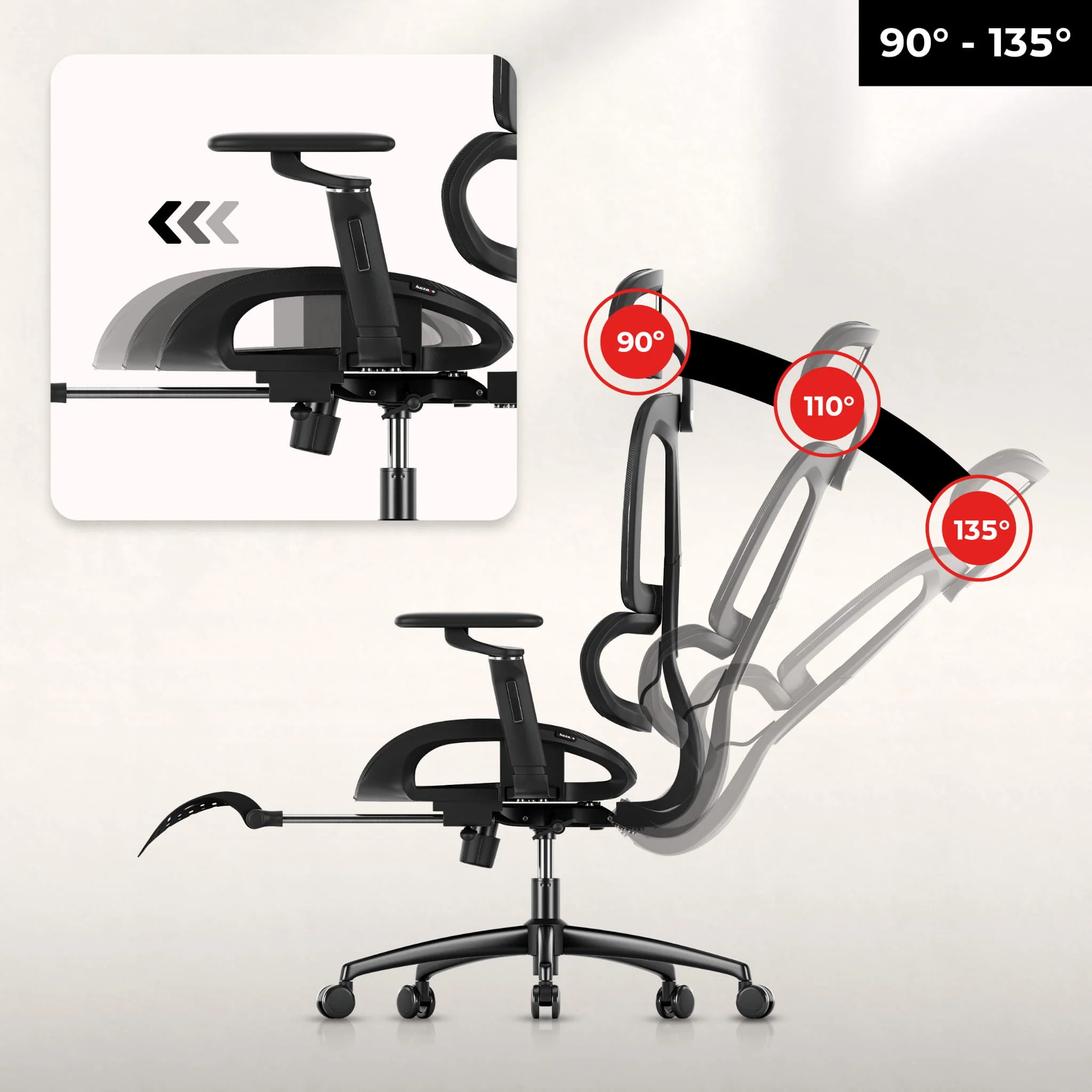 HUZARO COMBAT 7.9 Gaming-Stuhl Schwarz - Image 3