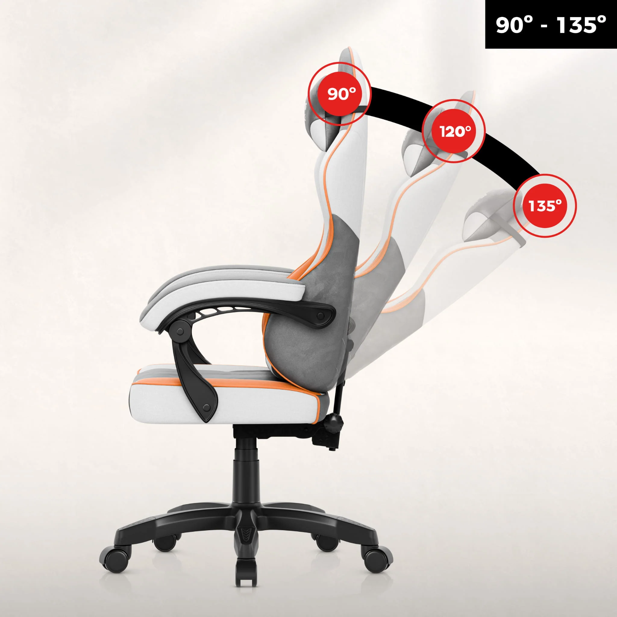 Huzaro Force 2.7 Gaming-Stuhl aus grauem Samt - Image 3