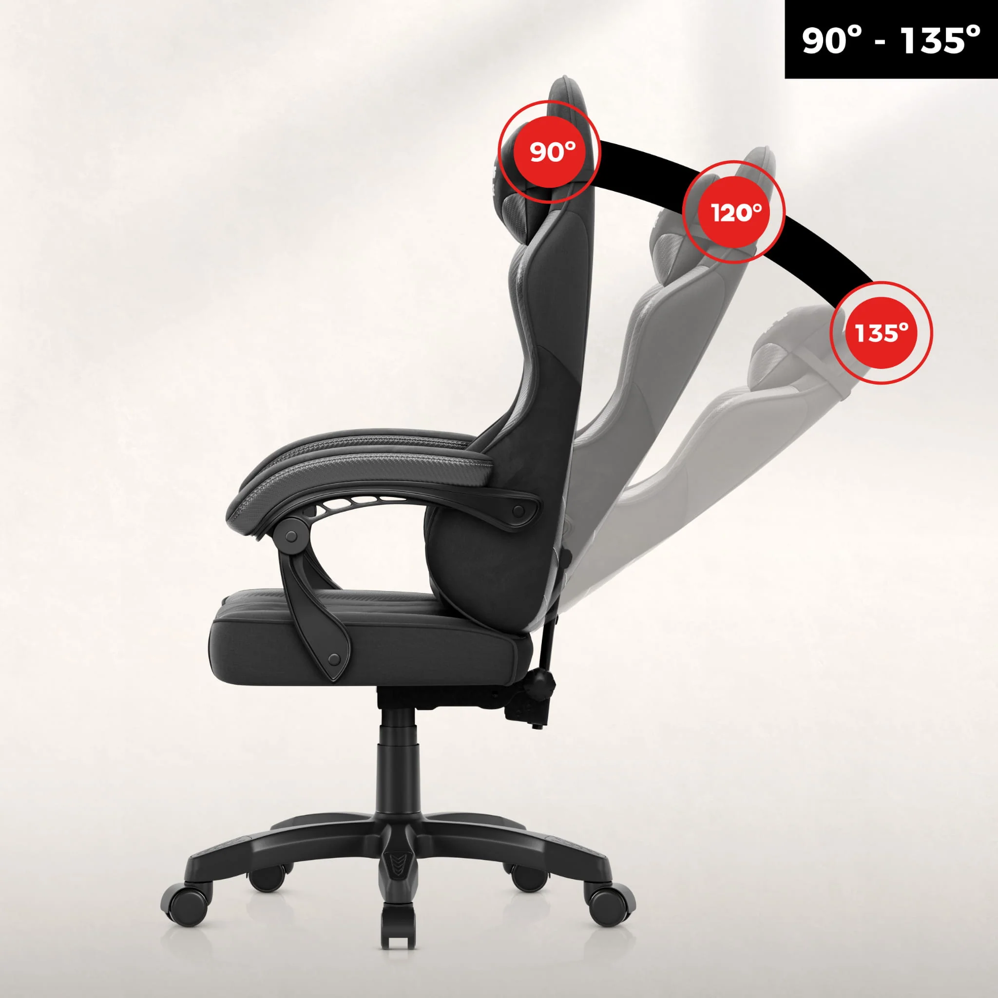 Huzaro Force 2.7 Gaming-Stuhl aus schwarzem Carbon-Samt - Image 5