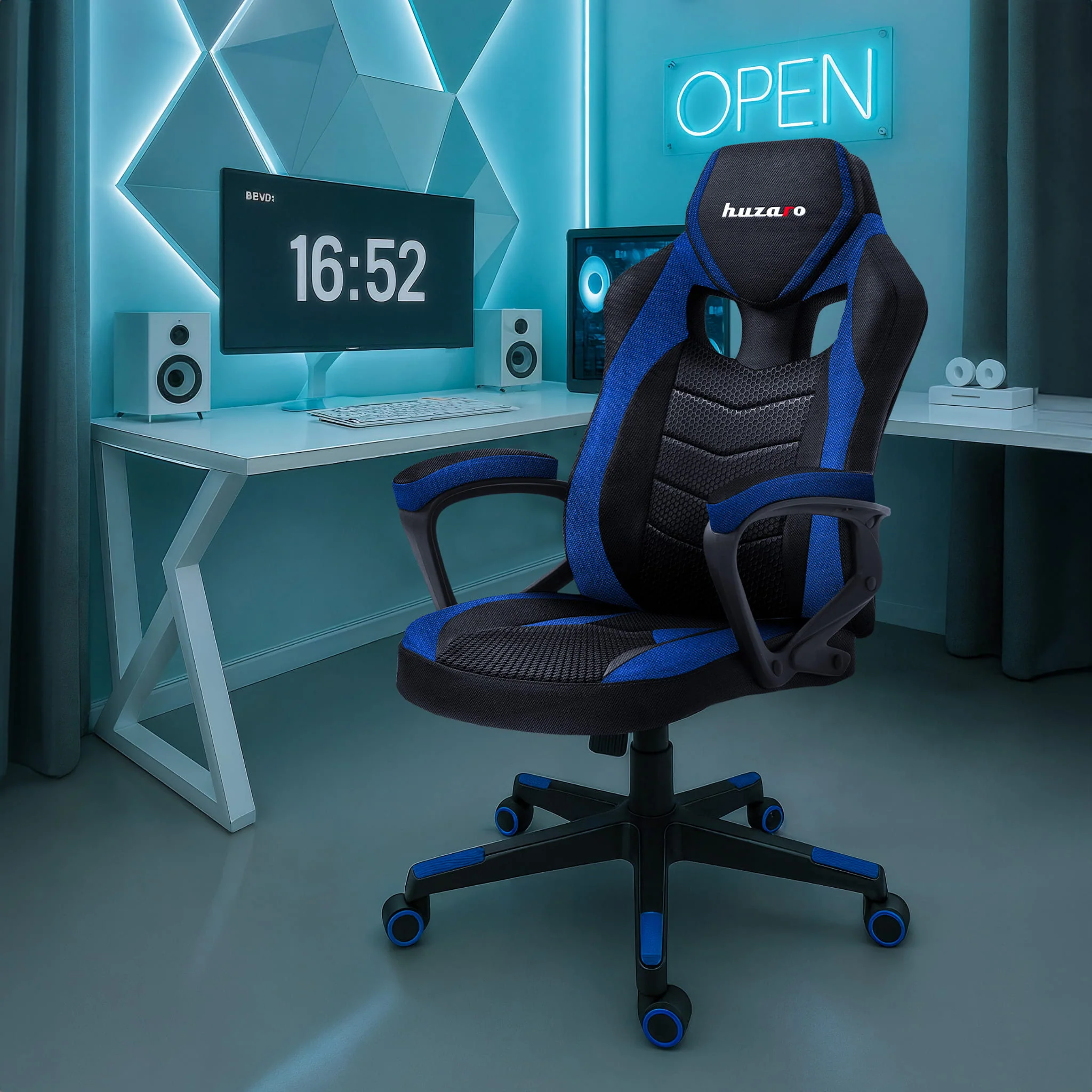 HUZARO FORCE 2.5 Blau Mesh Gaming-Stuhl - Image 6