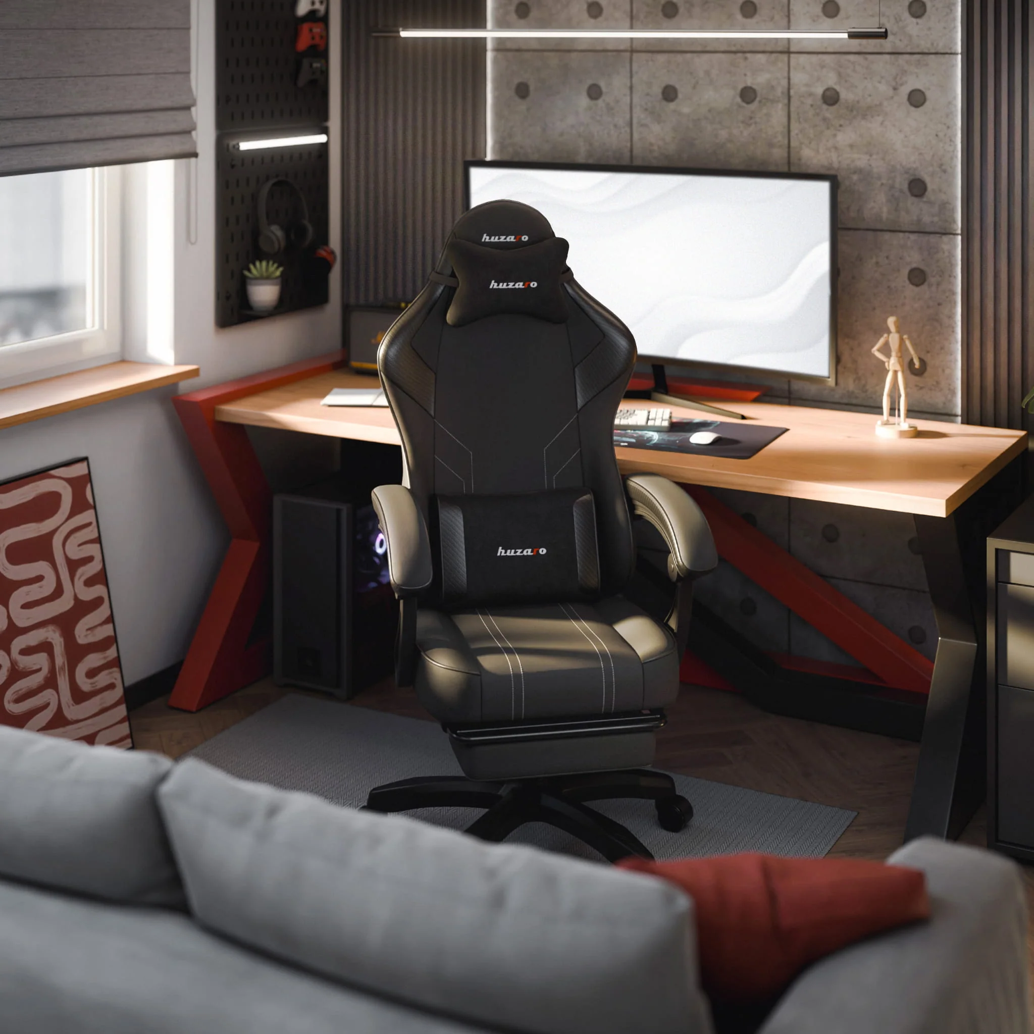 Huzaro Force 3.7 Carbon Black Gaming-Stuhl - Image 3