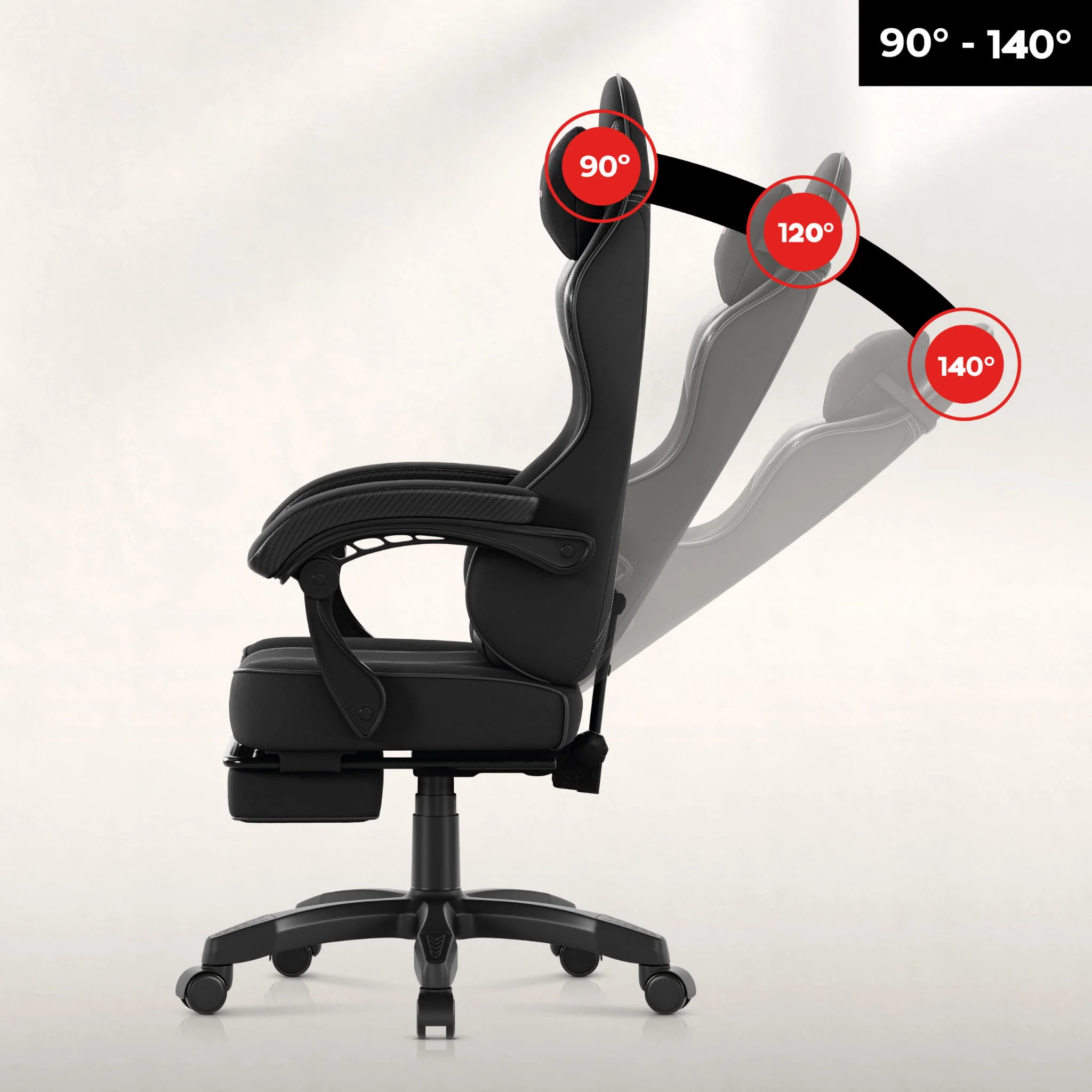 Huzaro Force 3.7 Carbon Black Gaming-Stuhl - Image 4