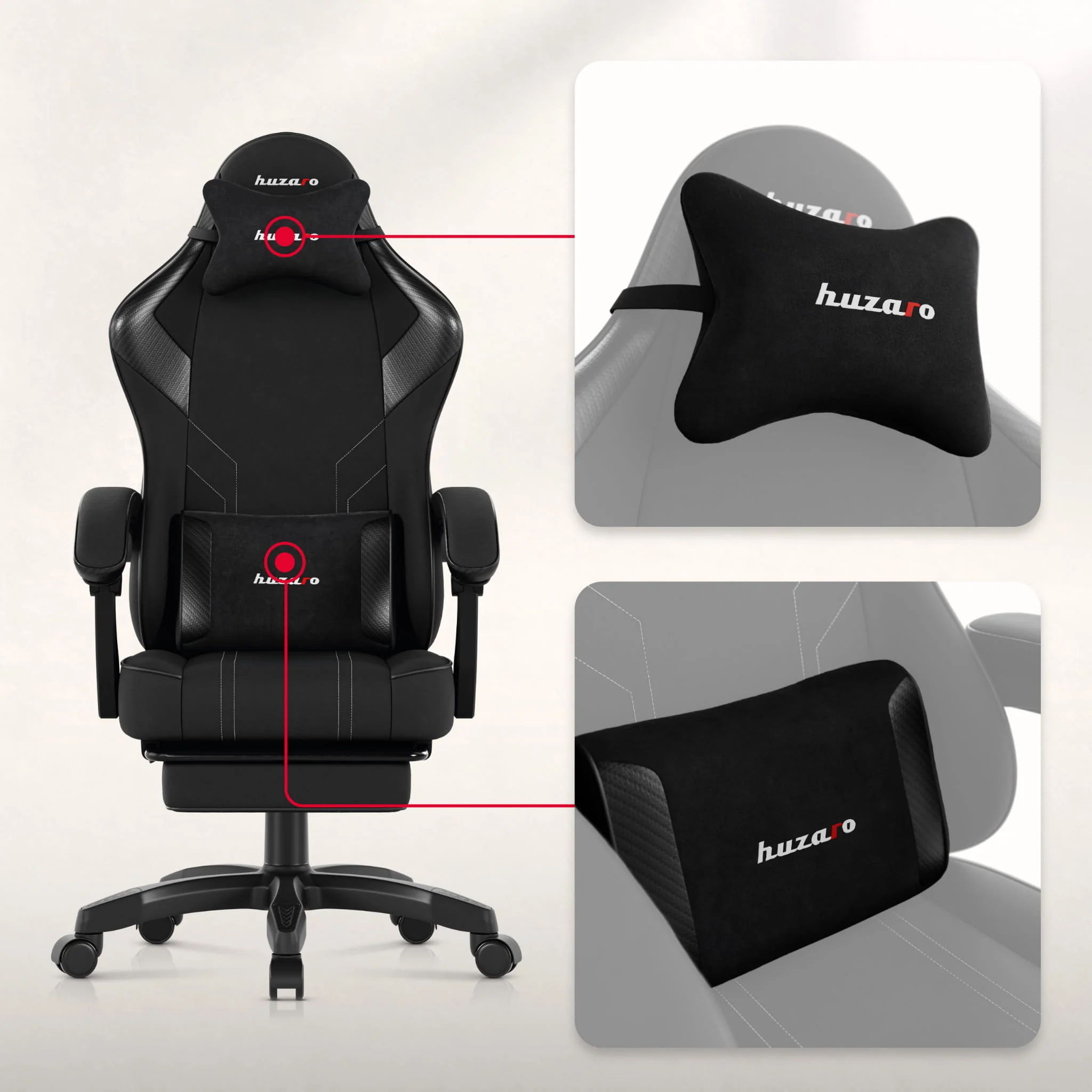 Huzaro Force 3.7 Carbon Black Gaming-Stuhl - Image 7