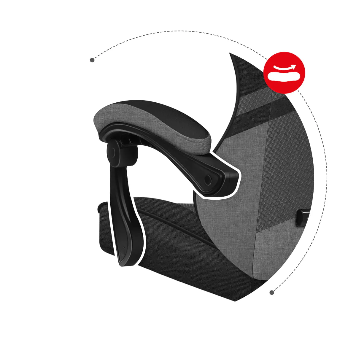 HUZARO FORCE 4.4 Grau Mesh Gaming-Stuhl - Image 12