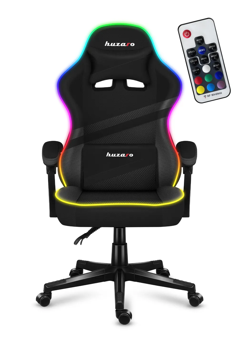 HUZARO FORCE 4.4 RGB LED Schwarz Mesh Gaming-Stuhl - Image 14