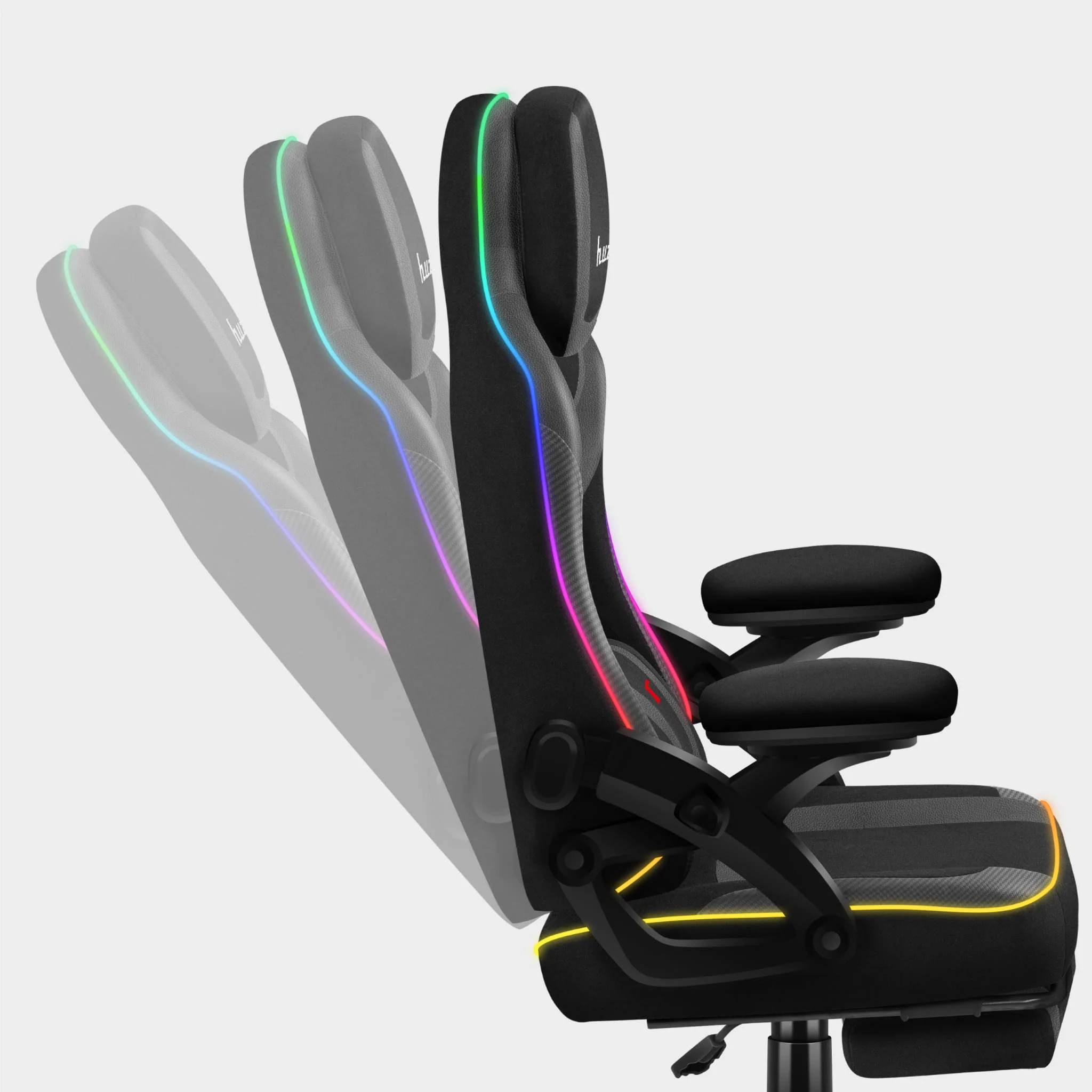 Huzaro Force 4.6 Schwarz Mesh RGB LED Smart Gaming-Stuhl - Image 8