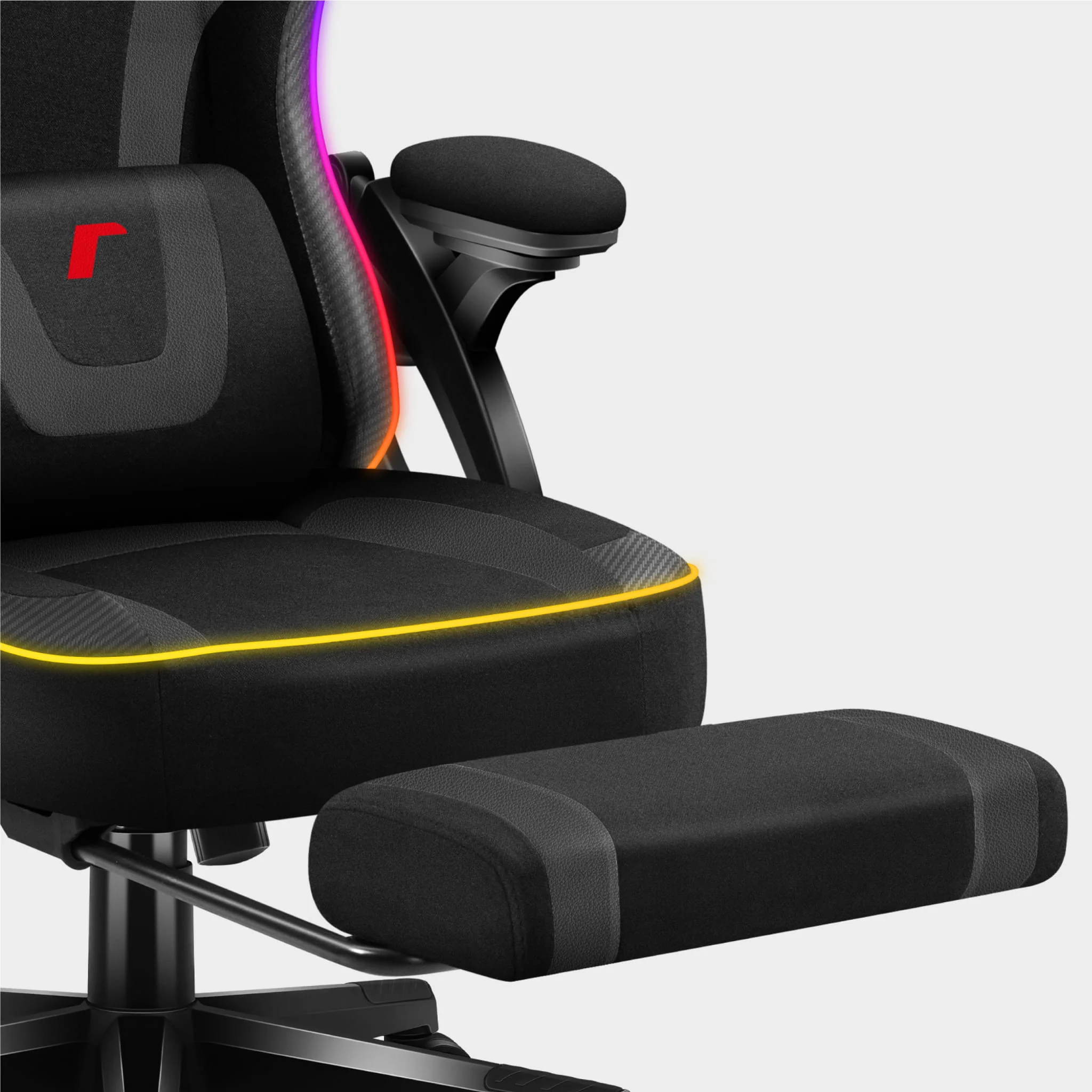 Huzaro Force 4.6 Schwarz Mesh RGB LED Smart Gaming-Stuhl - Image 9