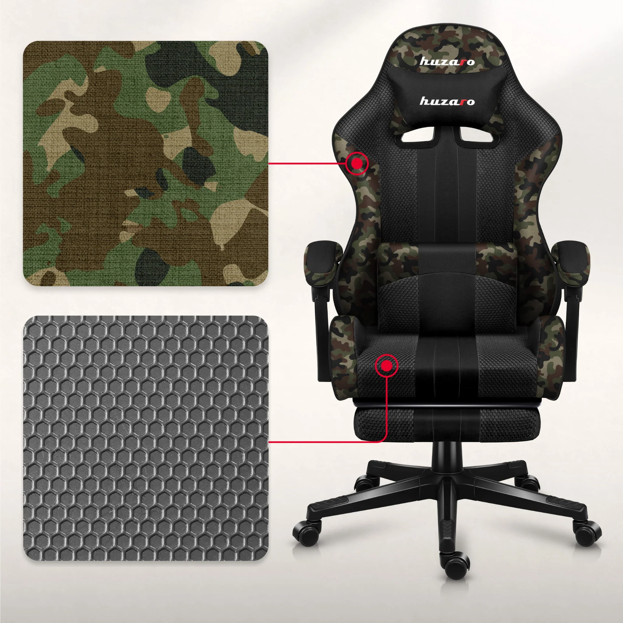 Huzaro Force 4.7 Camo Mesh Gaming-Stuhl - Image 13