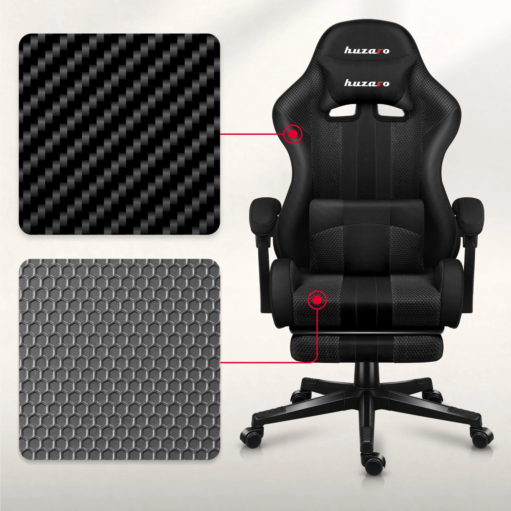 HUZARO Force 4.7 Carbon Mesh Gaming-Stuhl - Image 5